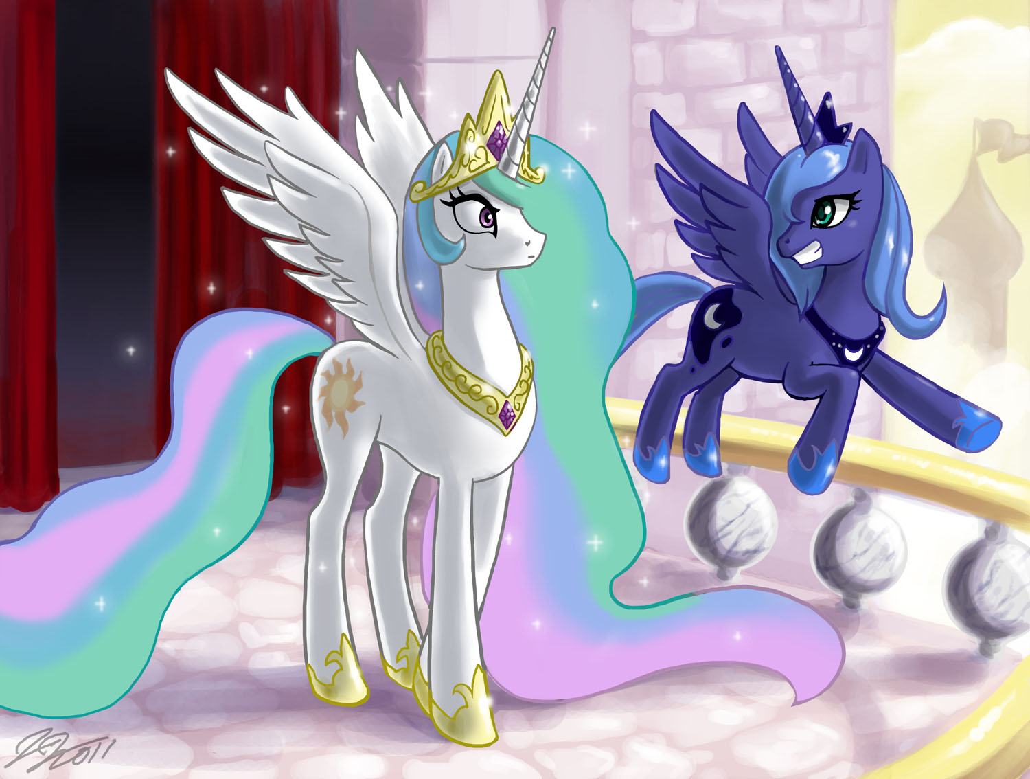 Princess Celestia and Luna by johnjoseco