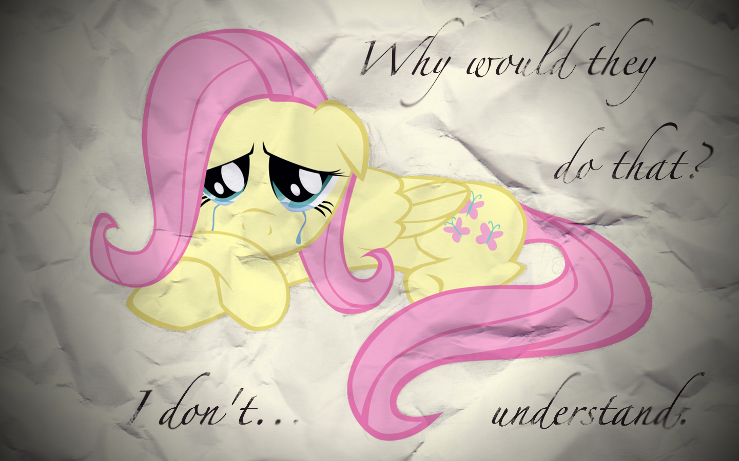 I Don't Understand - A Fluttershy Wallpaper by nowego