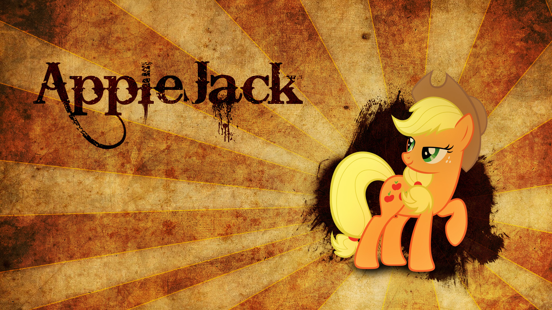 Applejack Old Parchment Style Wallpaper by mindnomad and WazerX