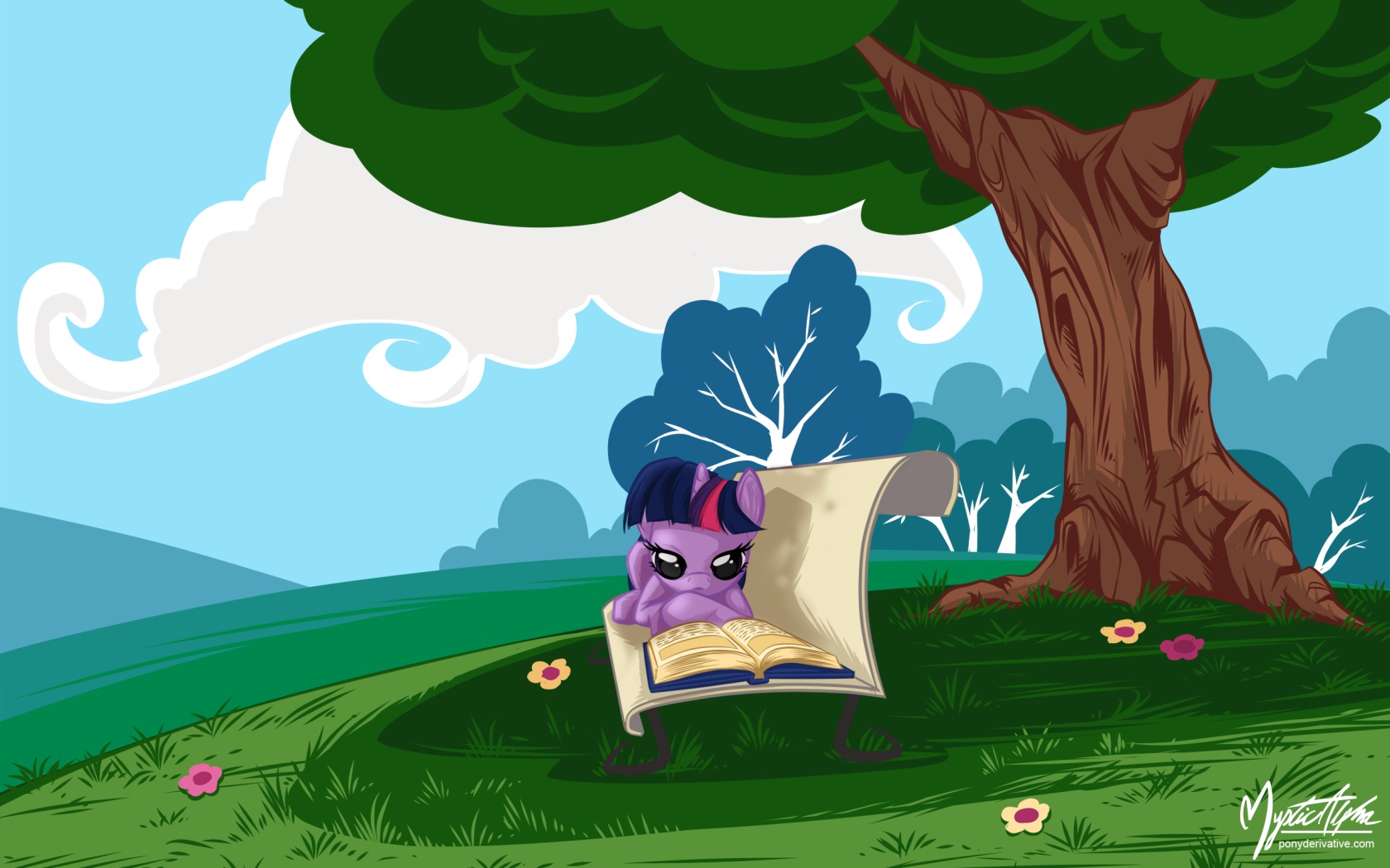 Twilight Sparkle Reading by mysticalpha
