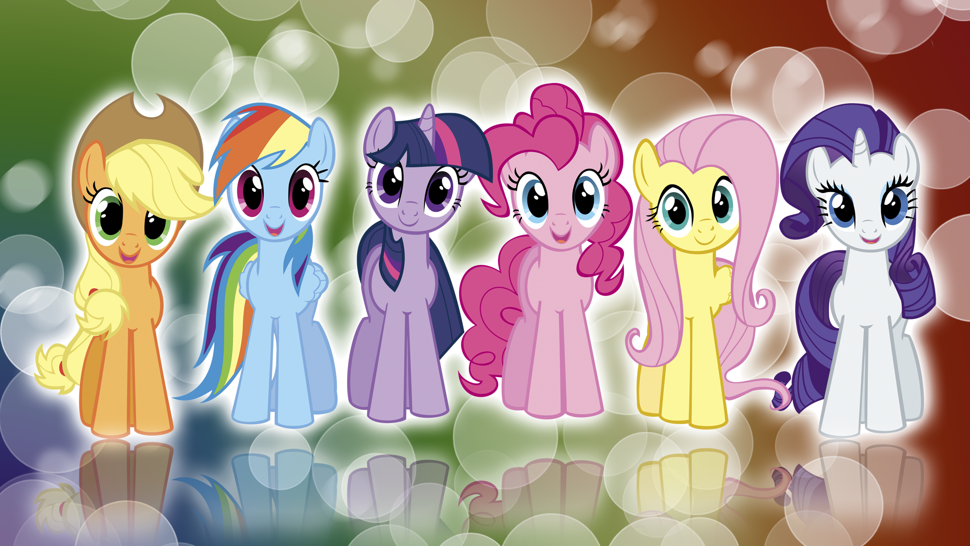 My Little Pony FIM Mane 6 'Colors!' Wallpaper by BlueDragonHans and kitsuneymg