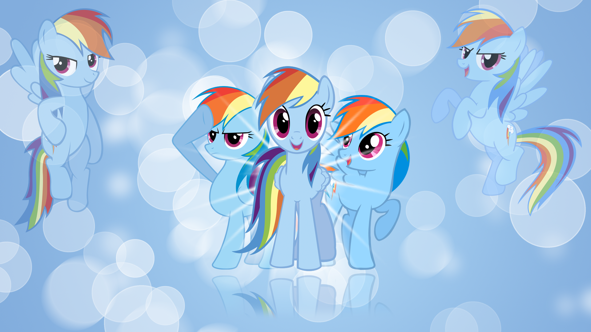 Rainbow Dash 'Bubbles!' Wallpaper by BlueDragonHans, CSMLP, kitsuneymg, MaximillianVeers, Nethear and Squirrel734