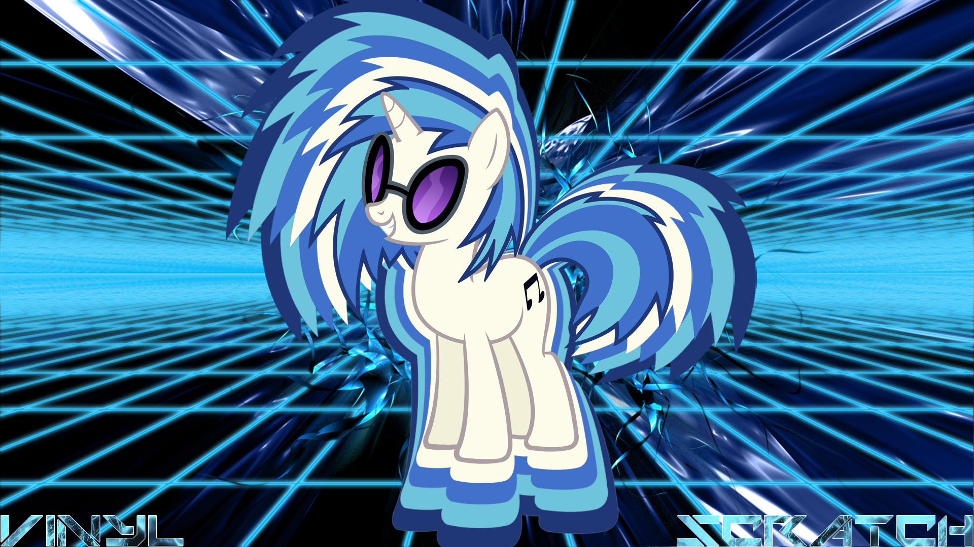 Vinyl Scratch DJ-P0N3 'Virtual' Wallpaper by BlueDragonHans and MisterLolrus