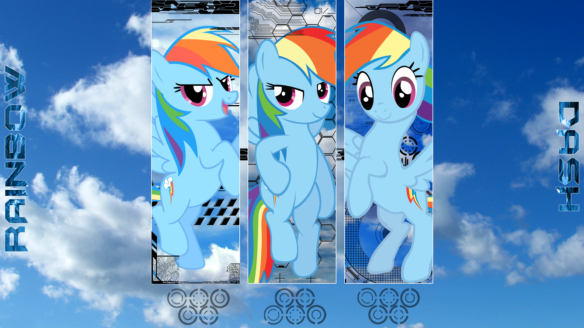 Rainbow Dash 'Technologic Sky' Wallpaper by BlueDragonHans, CSMLP, ikillyou121, Nethear and z-design
