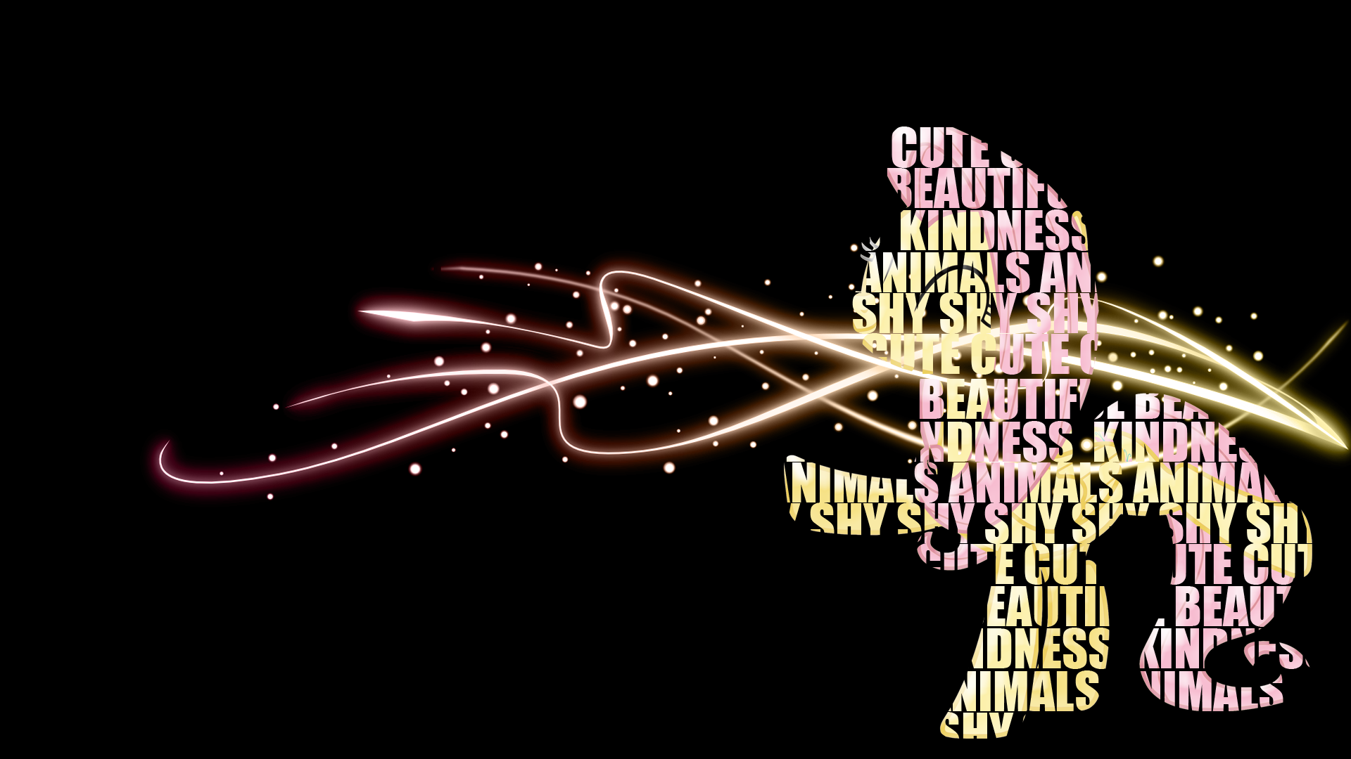 Fluttershy Text Wallpaper by BlueDragonHans and RegolithX