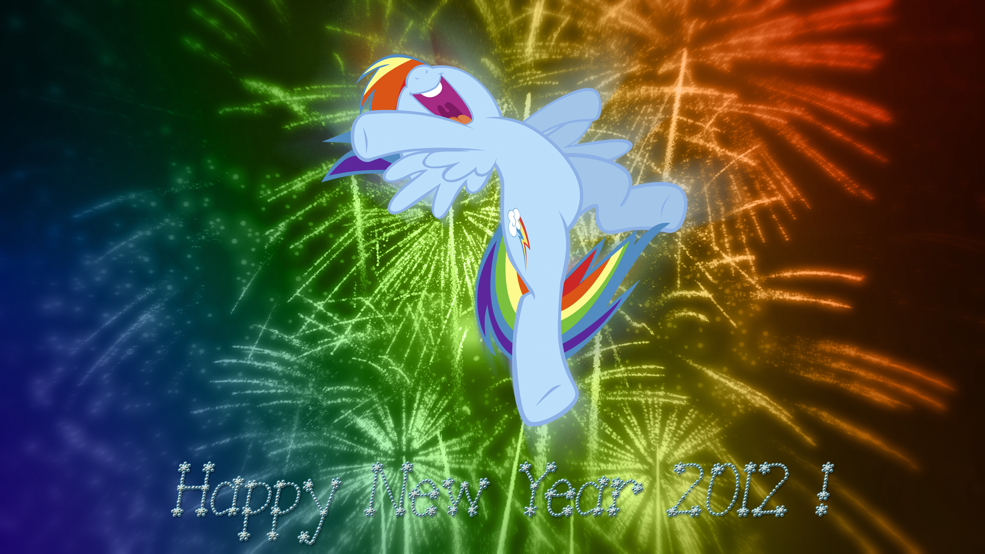 Rainbow Dash Happy New Year 2012 by BlueDragonHans and Takua770