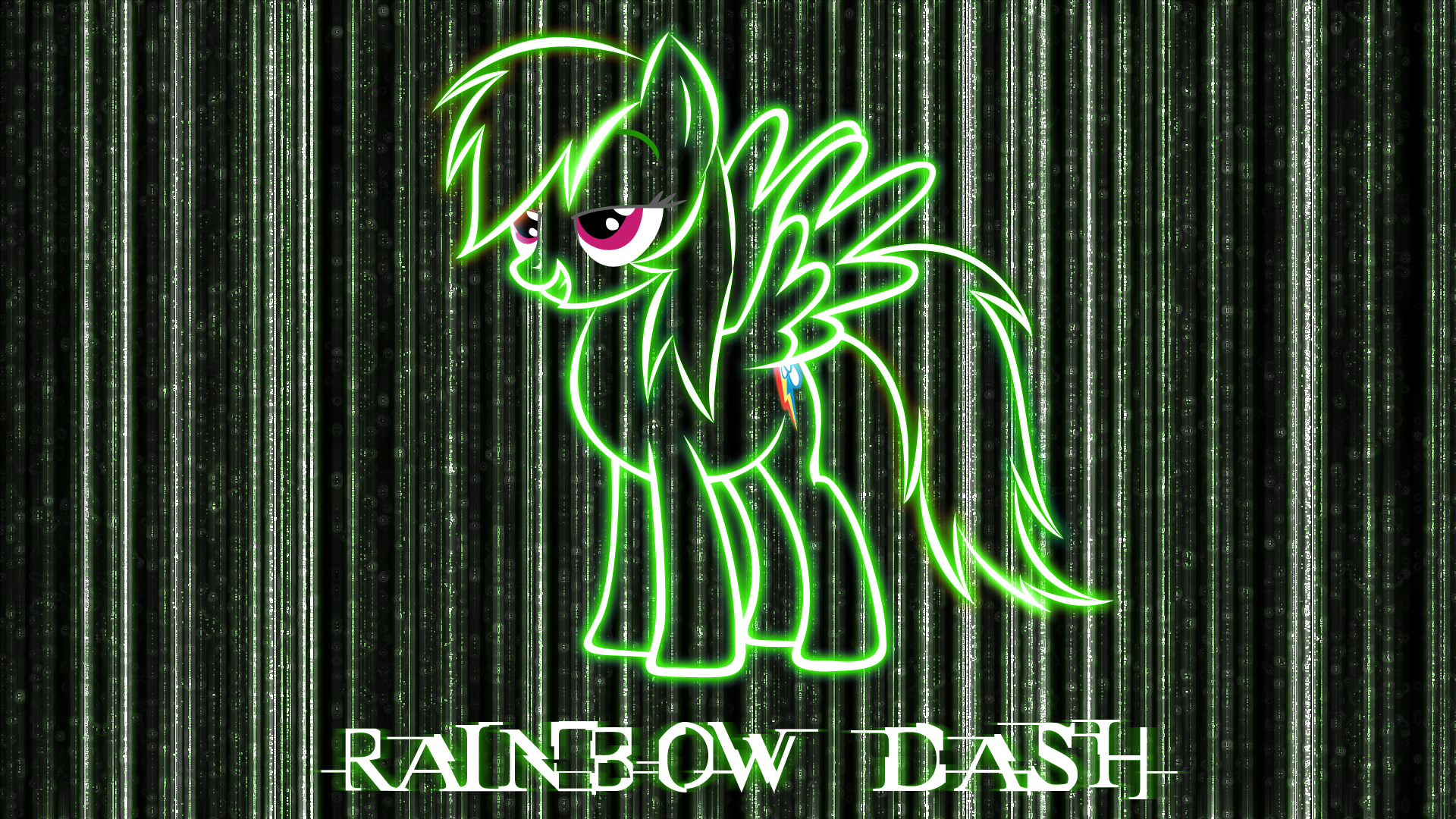 Rainbow Dash Matrix Style Wallpaper by BlueDragonHans and Sniffy92