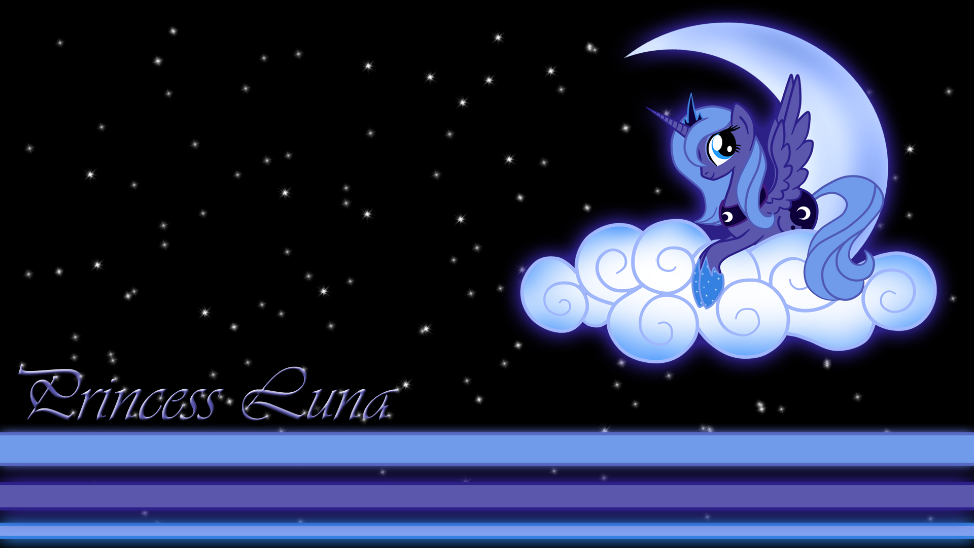 Princess Luna on the Clouds Wallpaper by BlueDragonHans and mlpAzureGlow