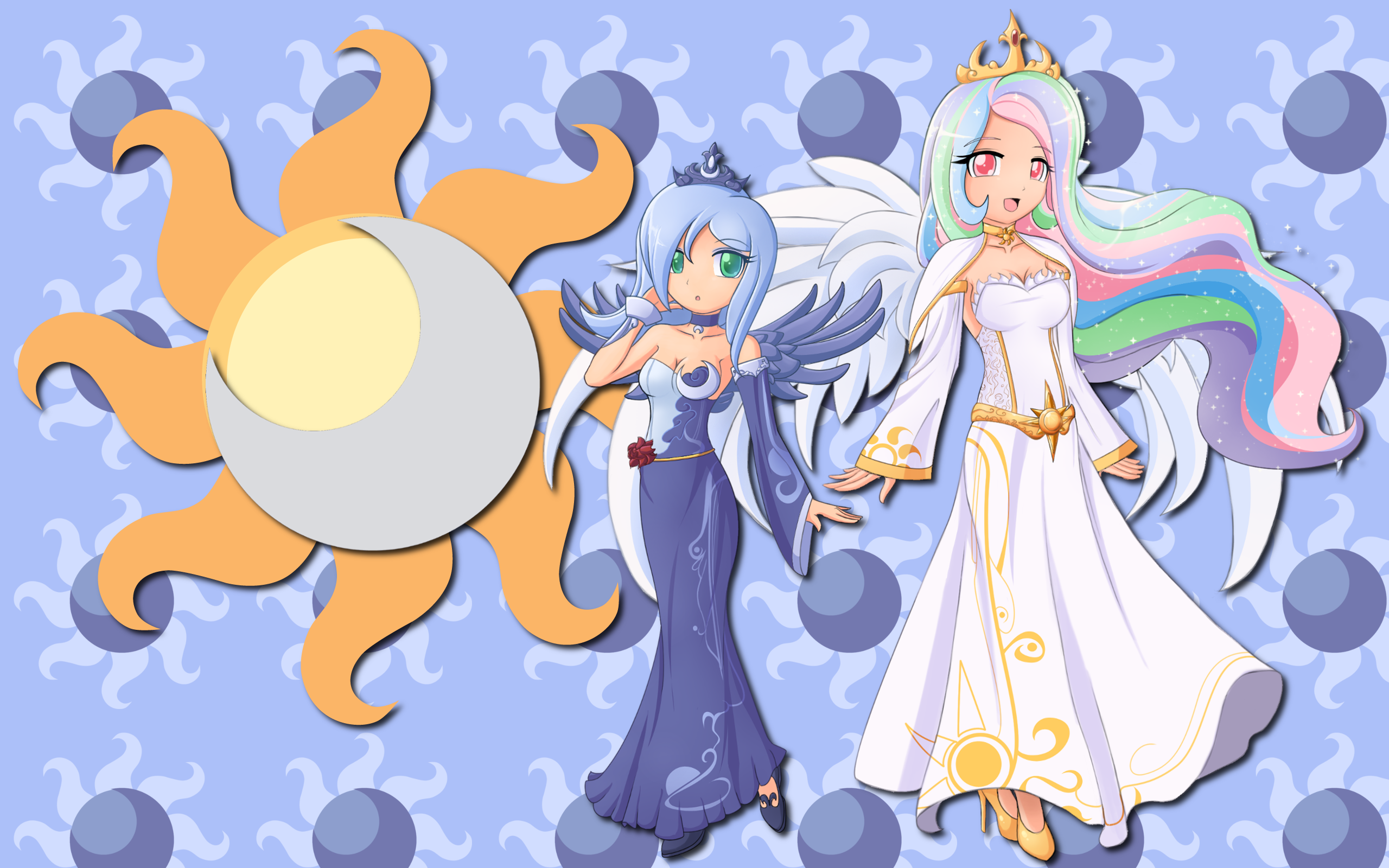 Human Luna and Celestia WP by AliceHumanSacrifice0, ooklah and Seiryuga
