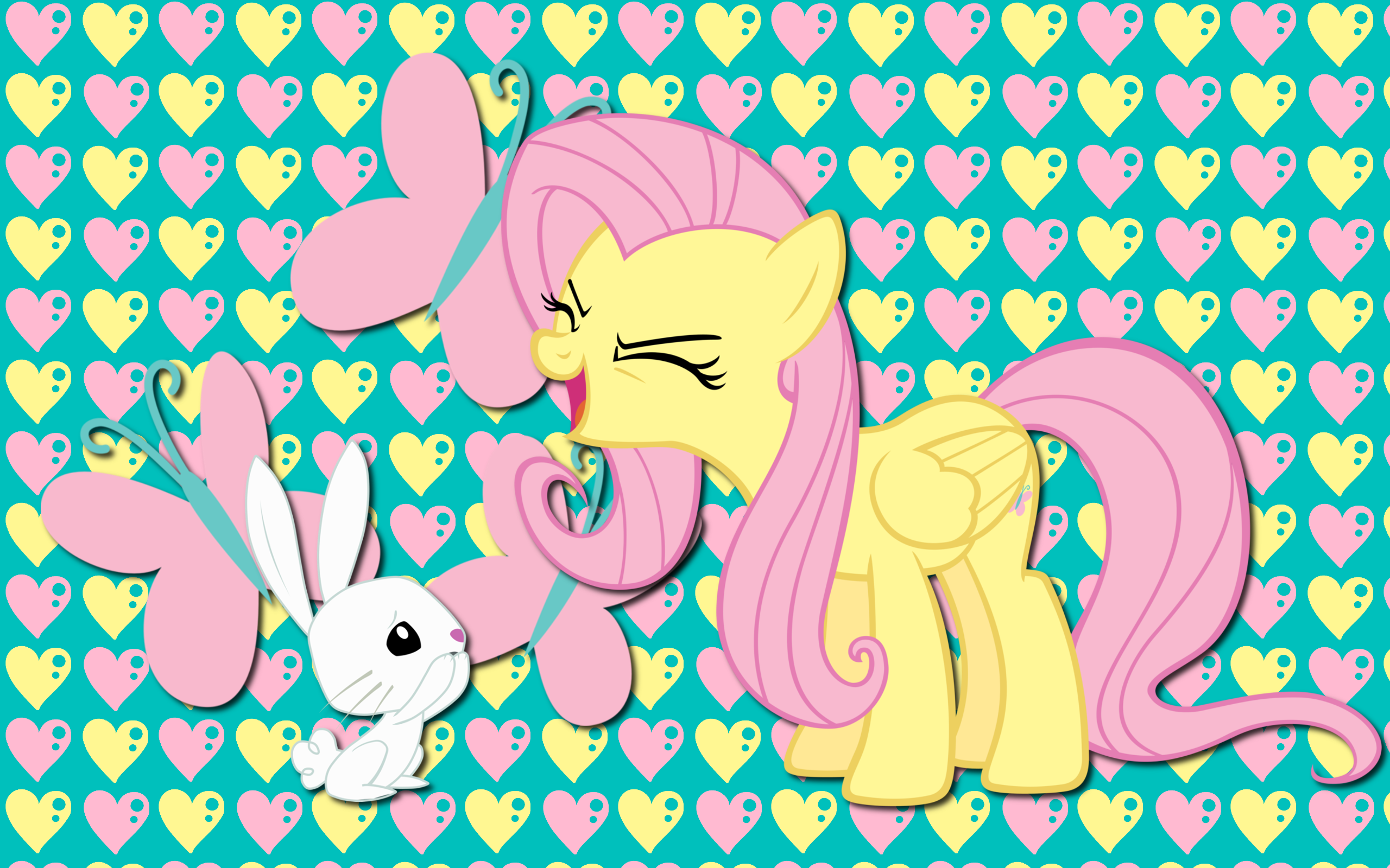 Fluttershy and Angel WP by AliceHumanSacrifice0, BlackGryph0n, MoongazePonies and SpittiePie