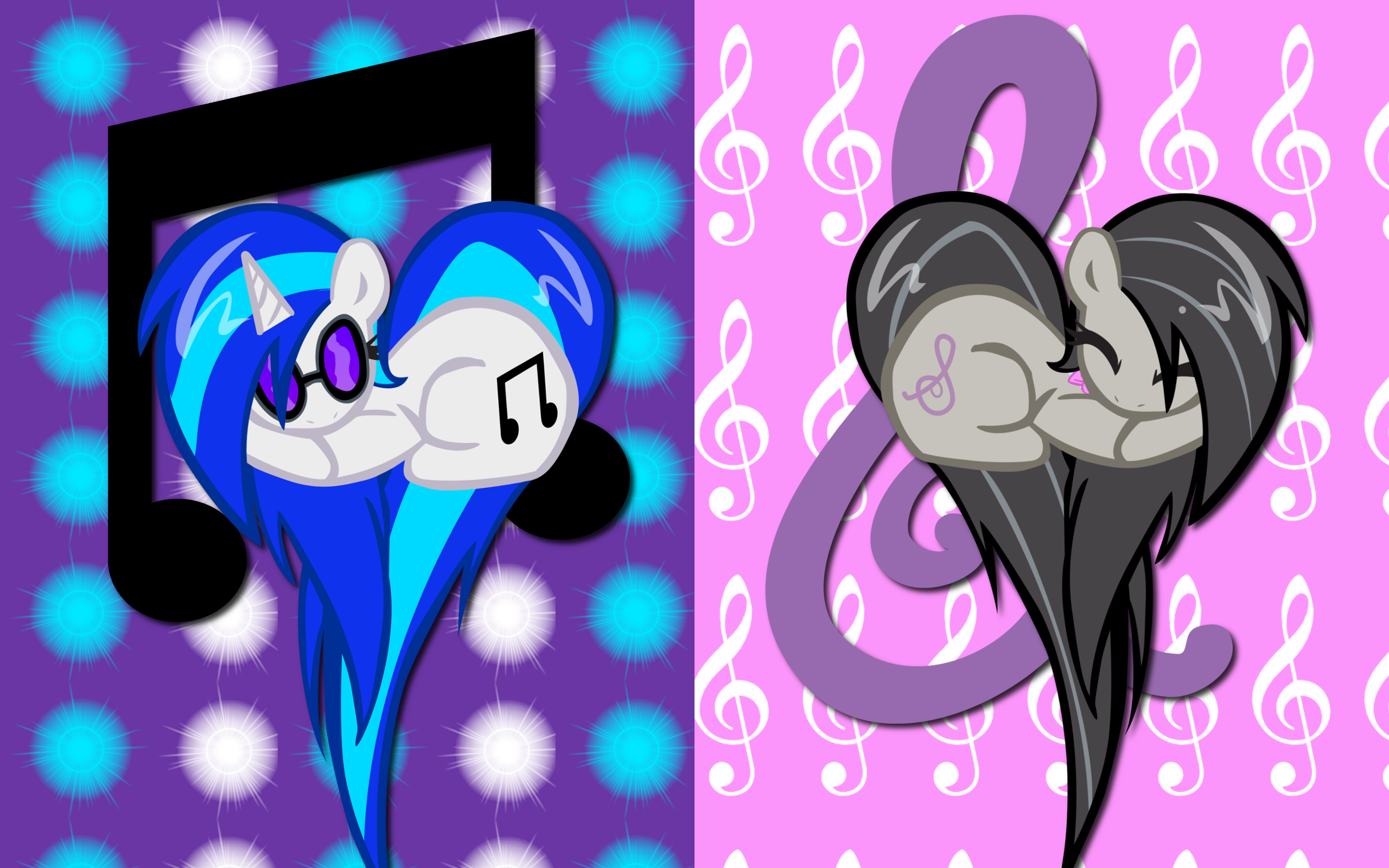 Heart Music Ponies WP by AliceHumanSacrifice0, ooklah, pyrestriker and The-Smiling-Pony