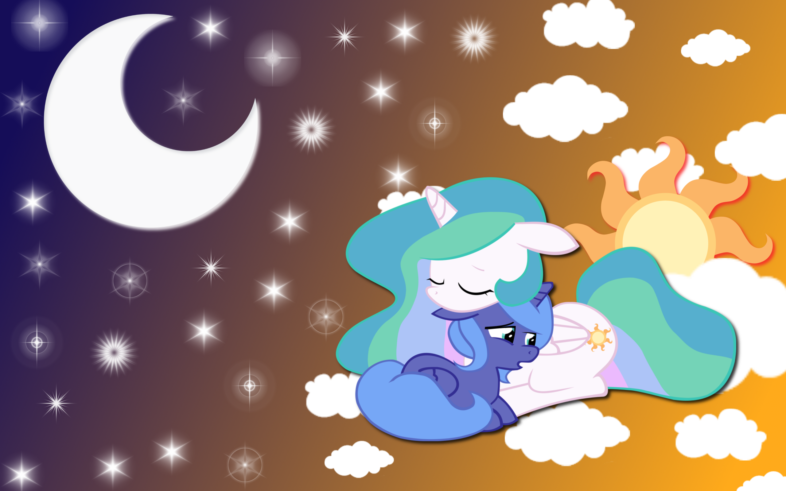 Luna and Celestia wallpaper 4 by AliceHumanSacrifice0, egophiliac, kurokaji11 and ooklah