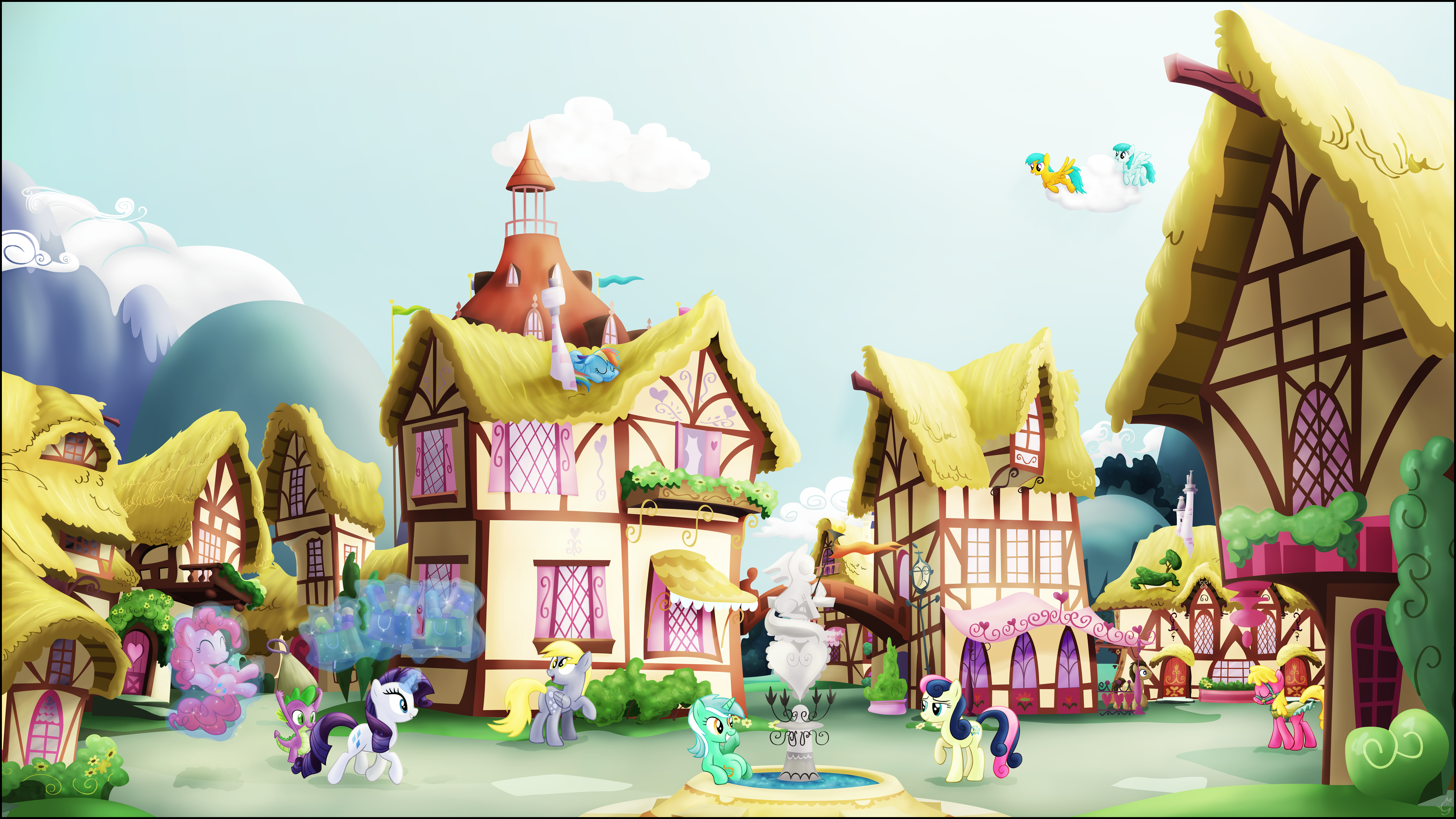 A Ponyville Noon by Stinkehund