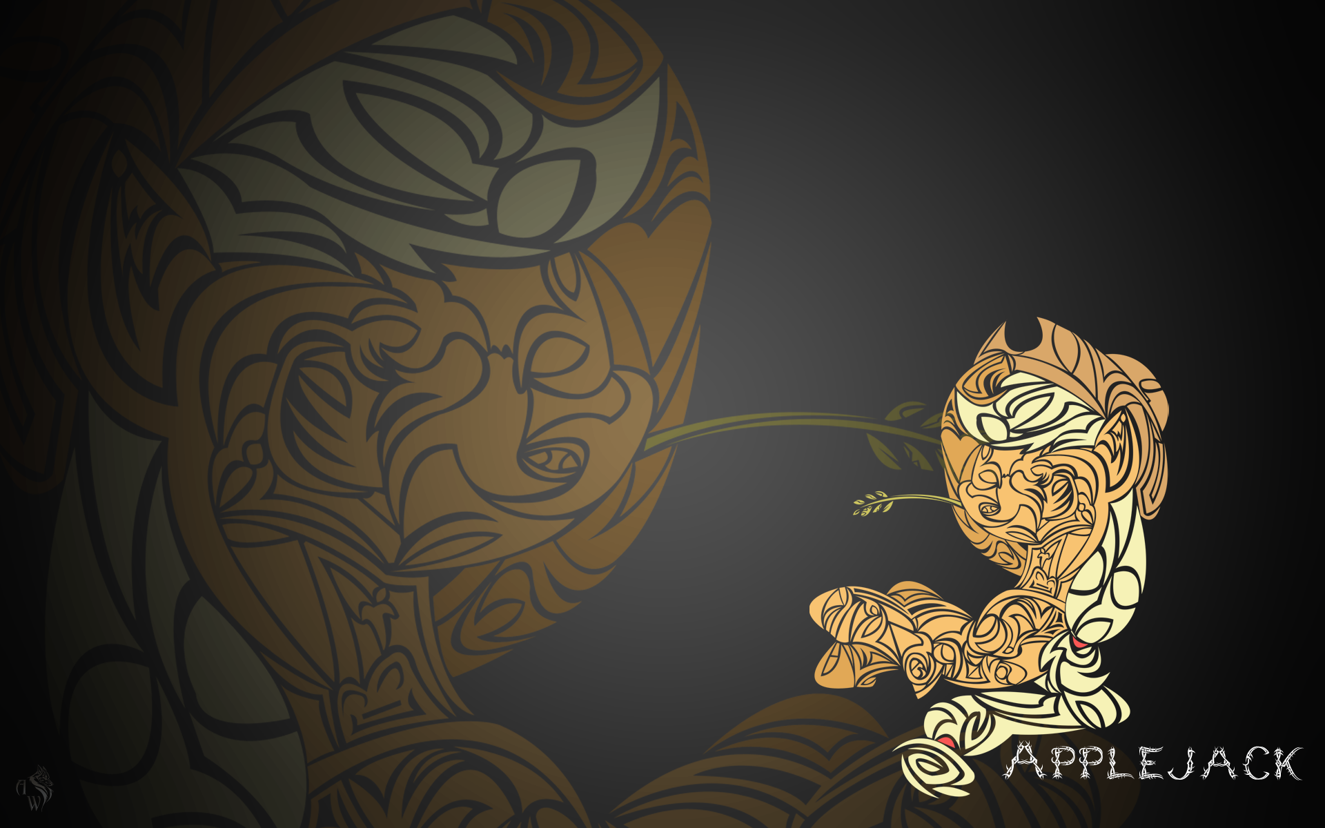 Tribal Applejack Wallpaper by axlewolf