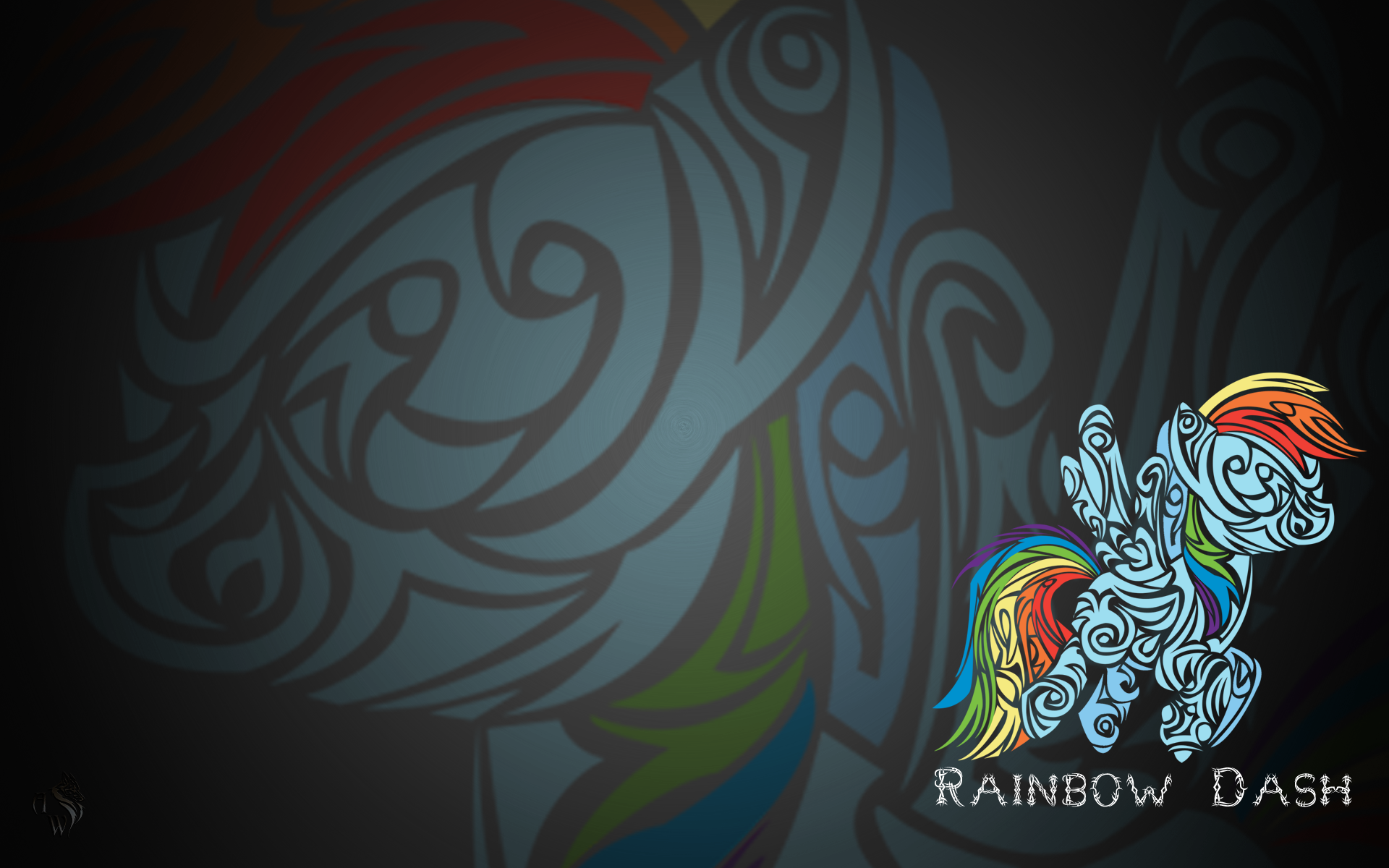 Tribal Rainbow Dash Wallpaper by axlewolf
