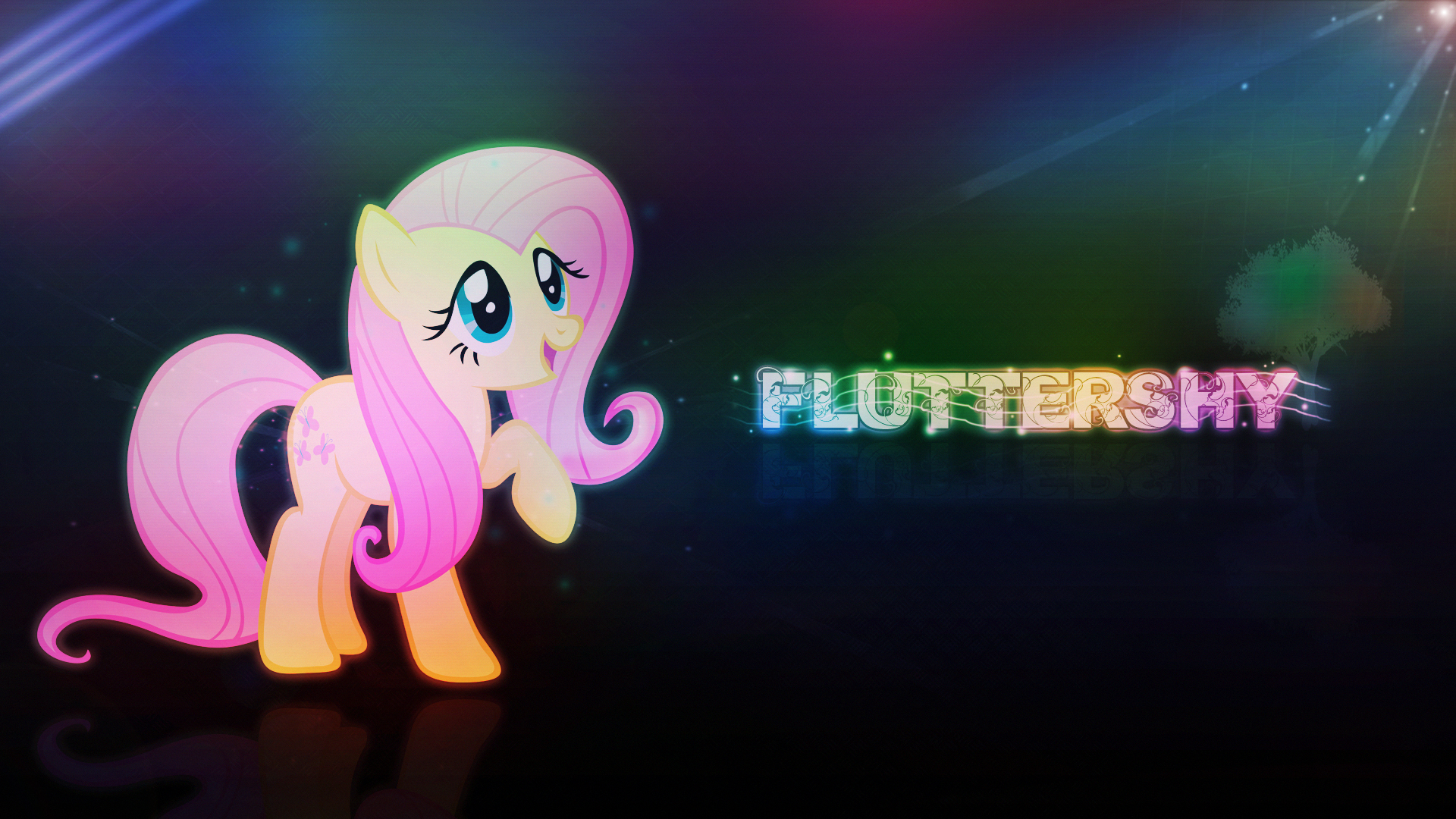 Wallpaper - Fluttershy by LilCinnamon and Mackaged