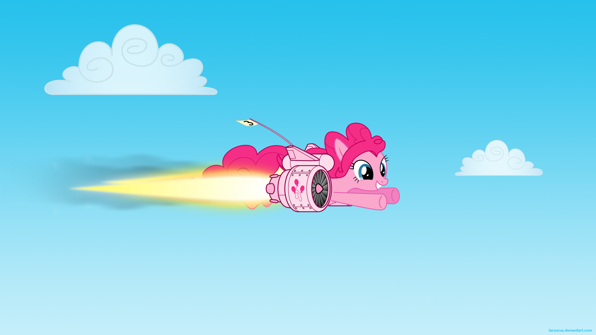 Pinkie Pie on the Fly by Larsurus