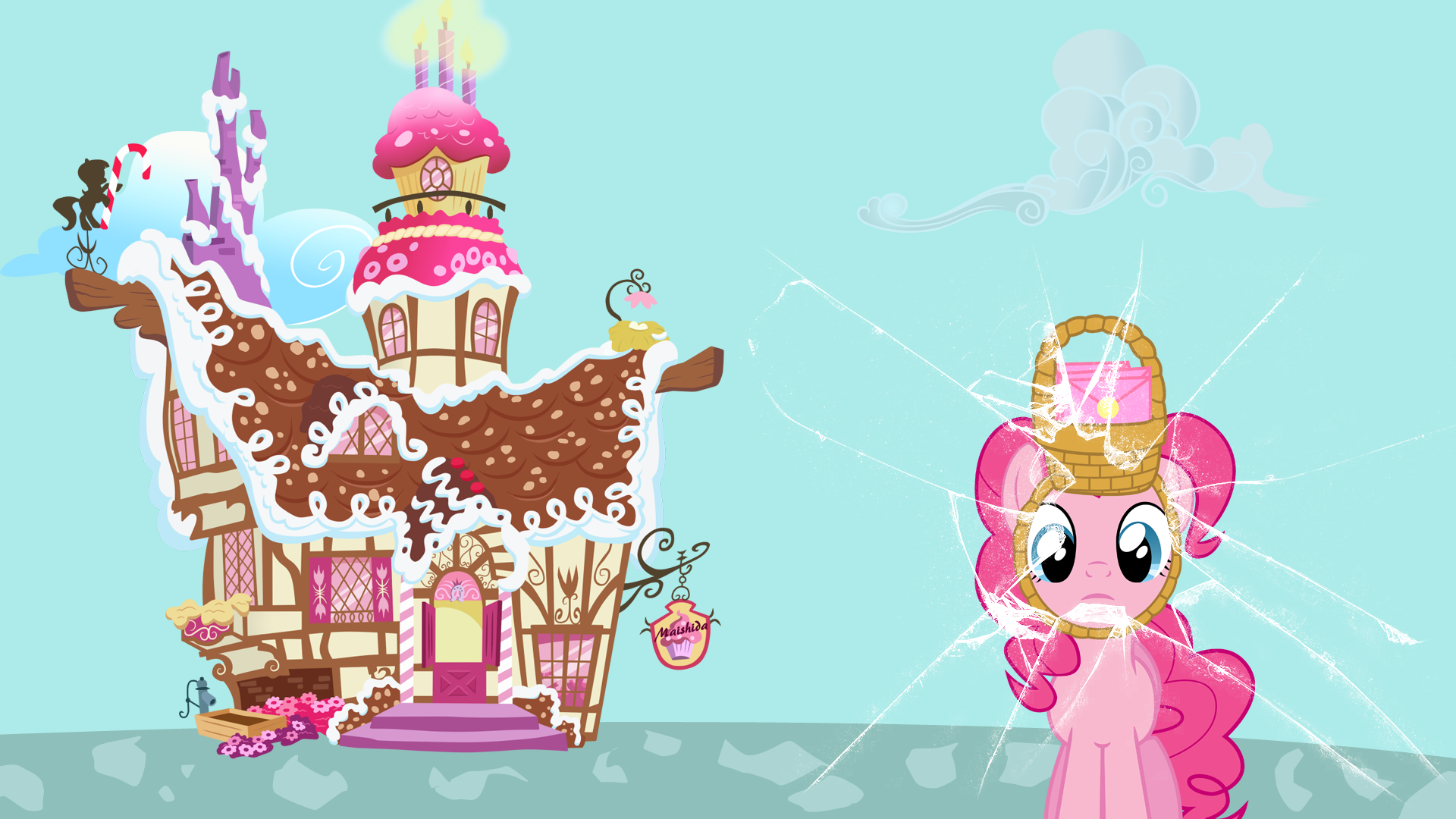 Pinkie Pie Broke The Wall Again - Wallpaper by GuruGrendo