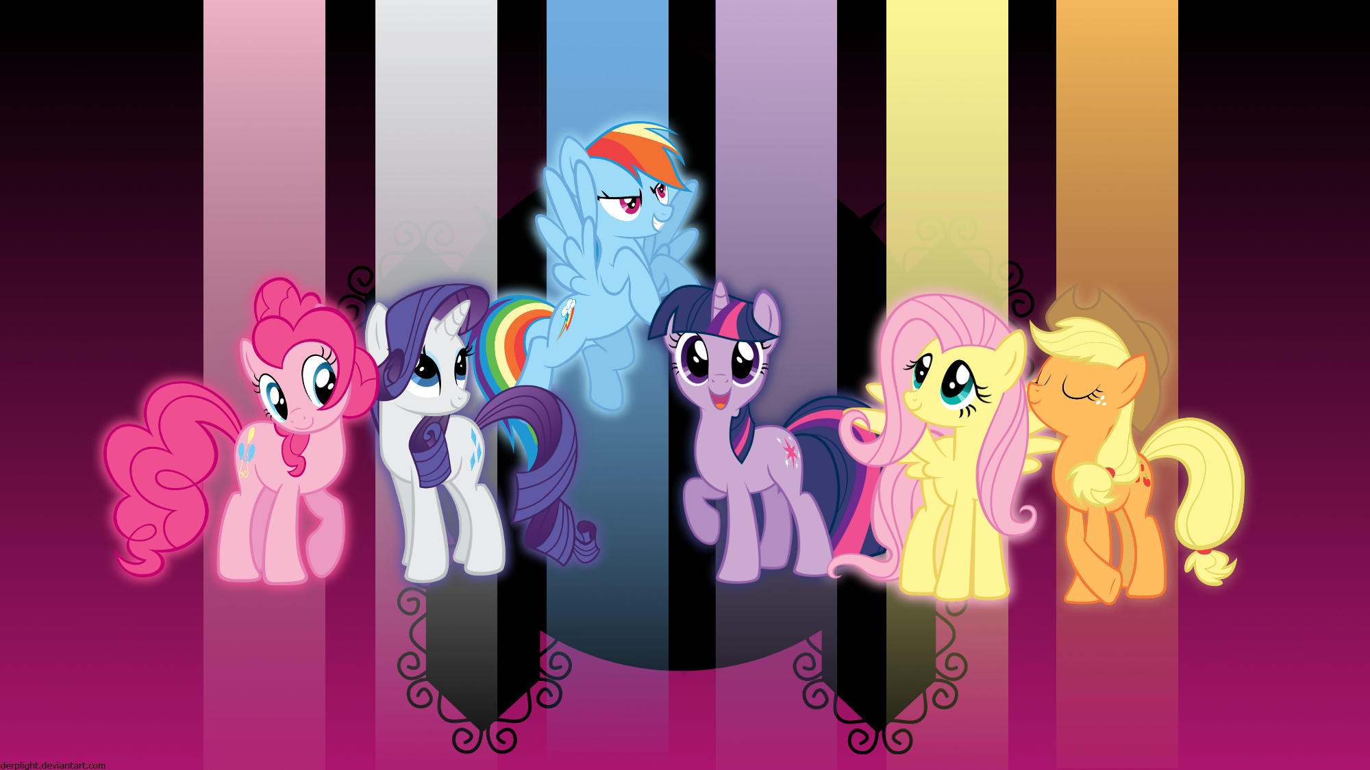 Main Cast Wallpaper by DerpLight, MaximillianVeers, MoongazePonies, OctanBearcat, Qsteel, SpiritofthwWolf and The-Smiling-Pony