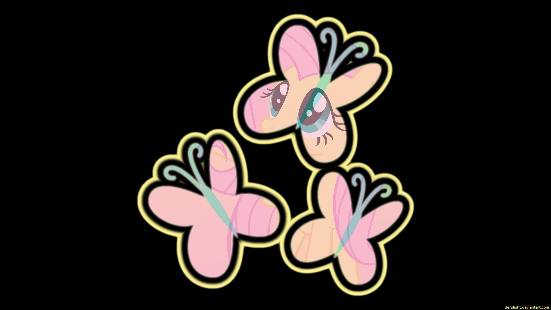 Fluttershy's Cutie Mark Wallpaper by BlackGryph0n, DerpLight and MoongazePonies