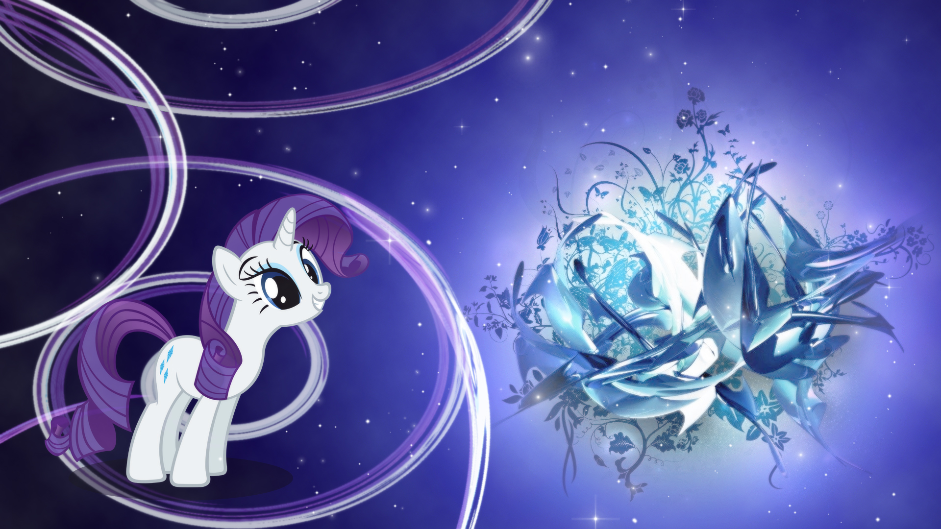 Rarity - Magic Flower Wallpaper by MoongazePonies and Unfiltered-N