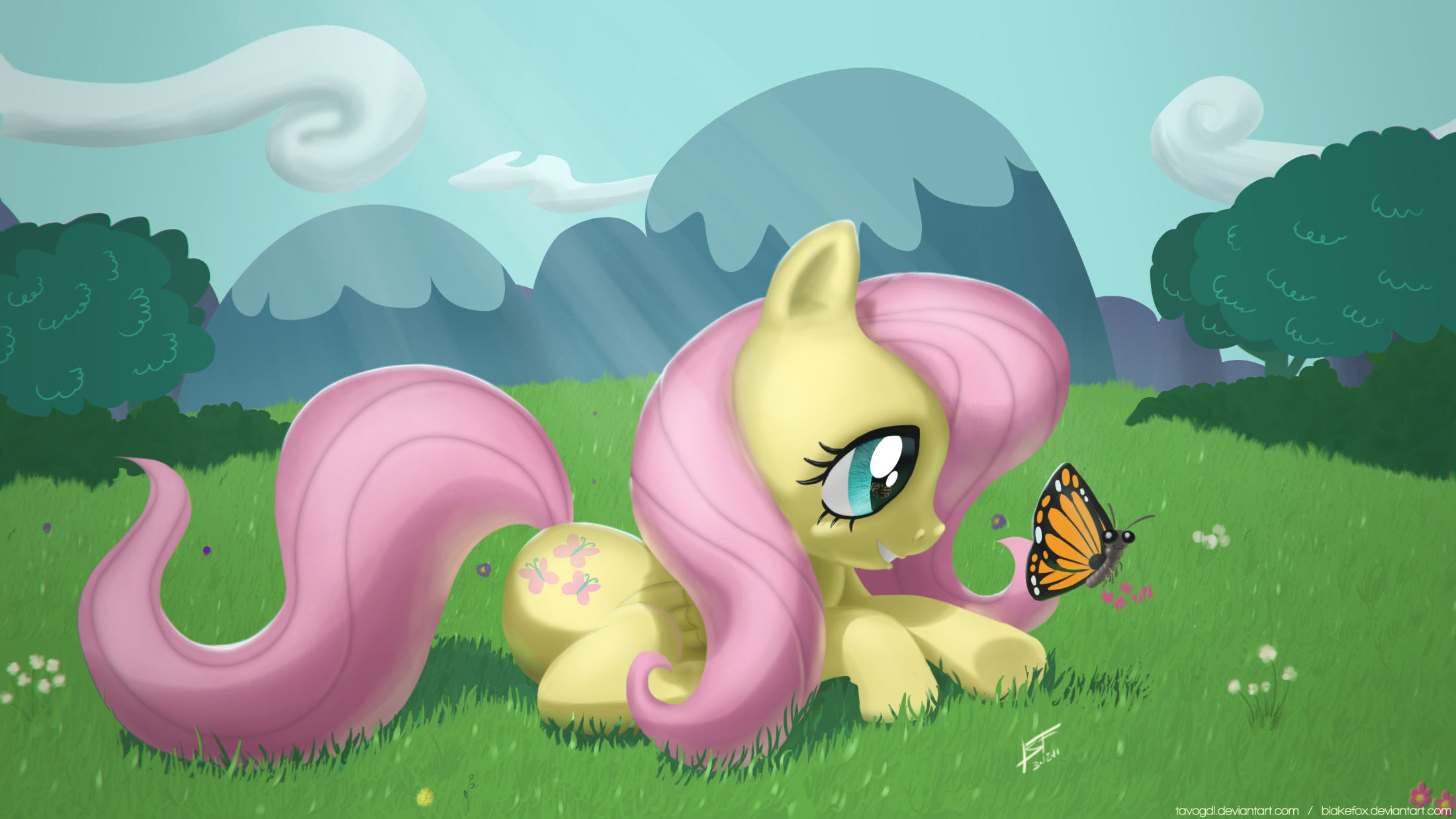 Fluttershy's yard by TavoGDL