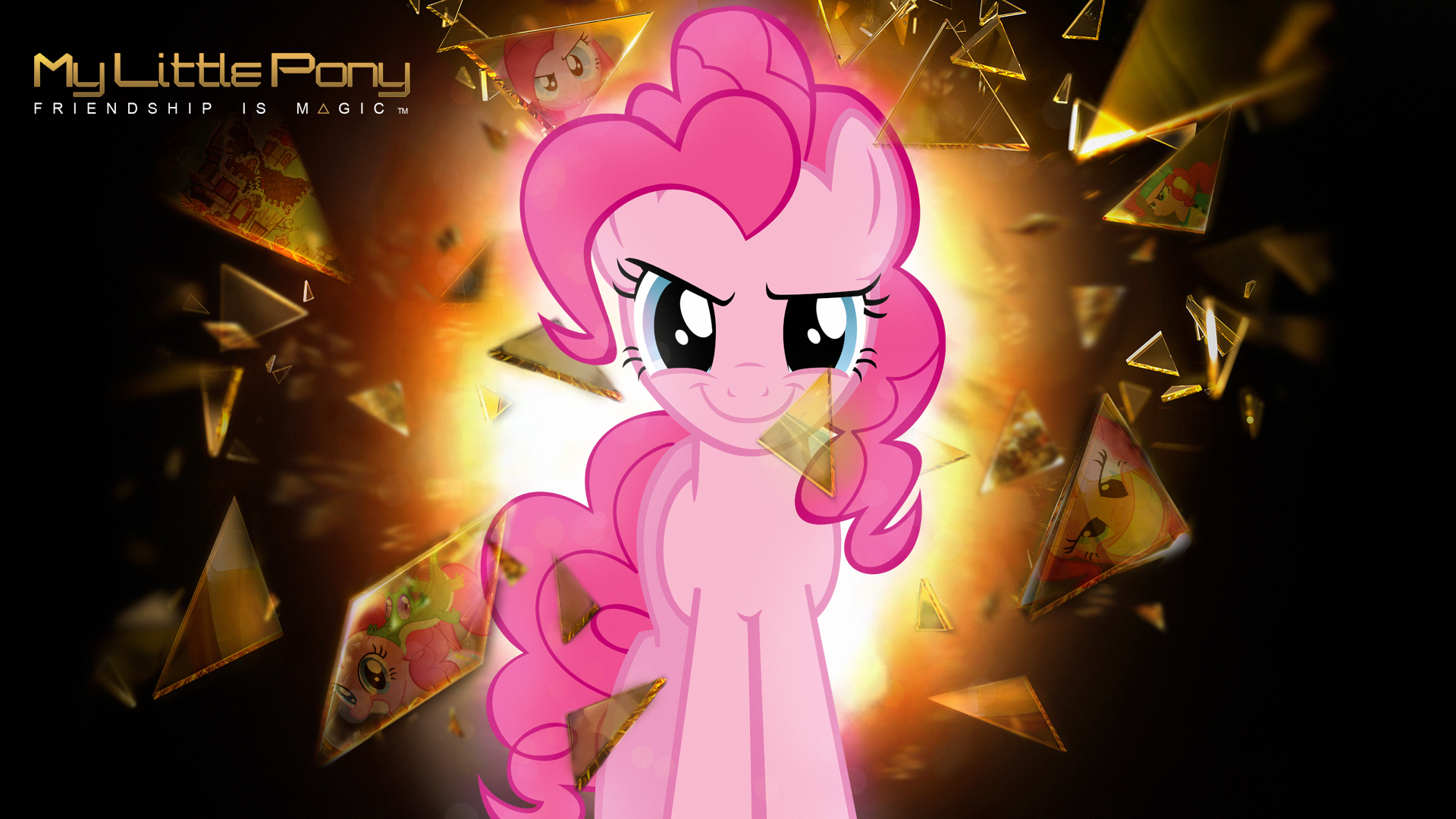 Wallpaper - Pinkie Pie "Deus Ex" by Cottonbby, Ec8er, Mackaged, MysticMistSong and supermatt314