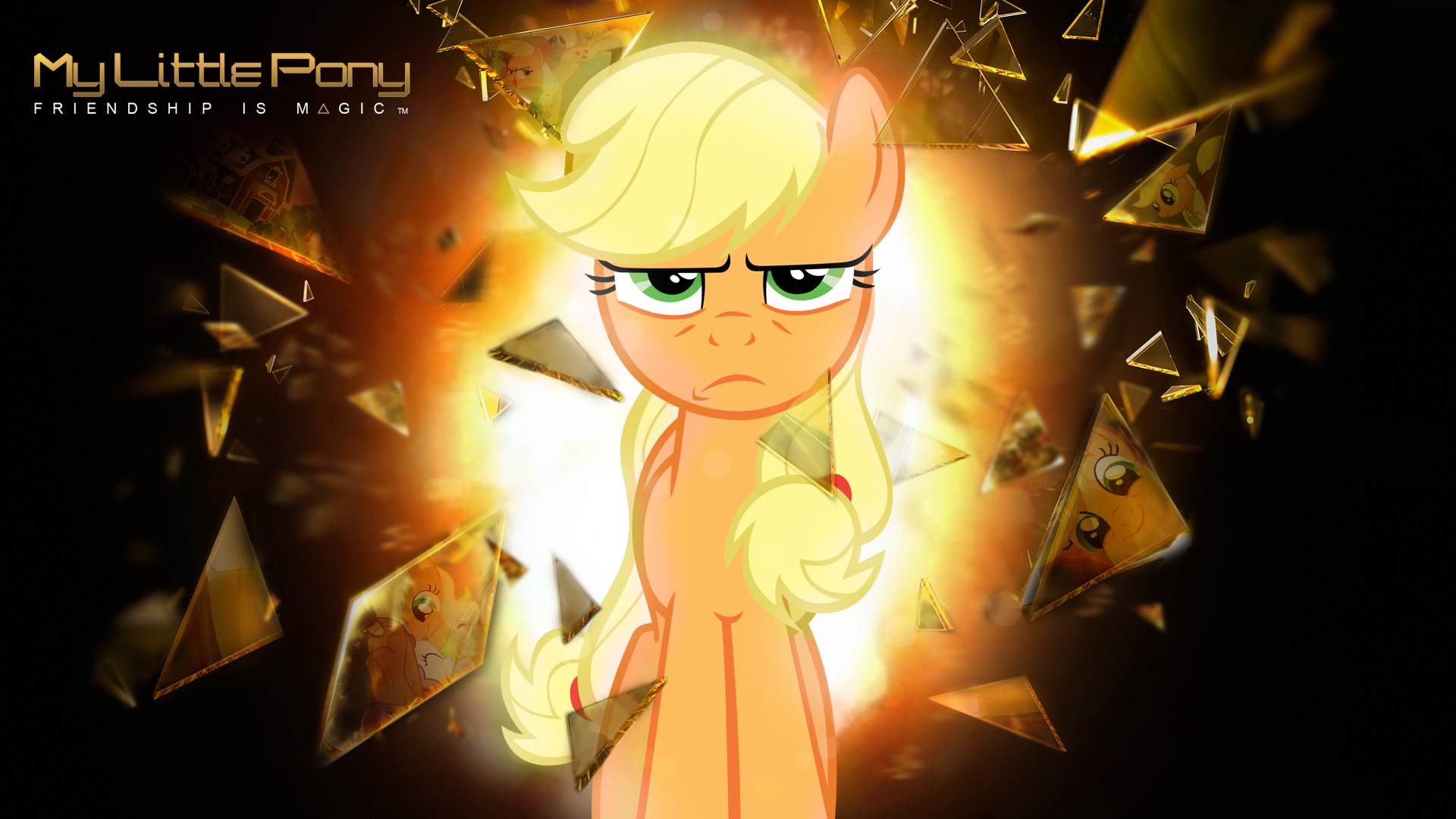 Wallpaper - Apple Jack "Deus Ex" by AtomicGreymon, FabulousPony, Mackaged and Volmise