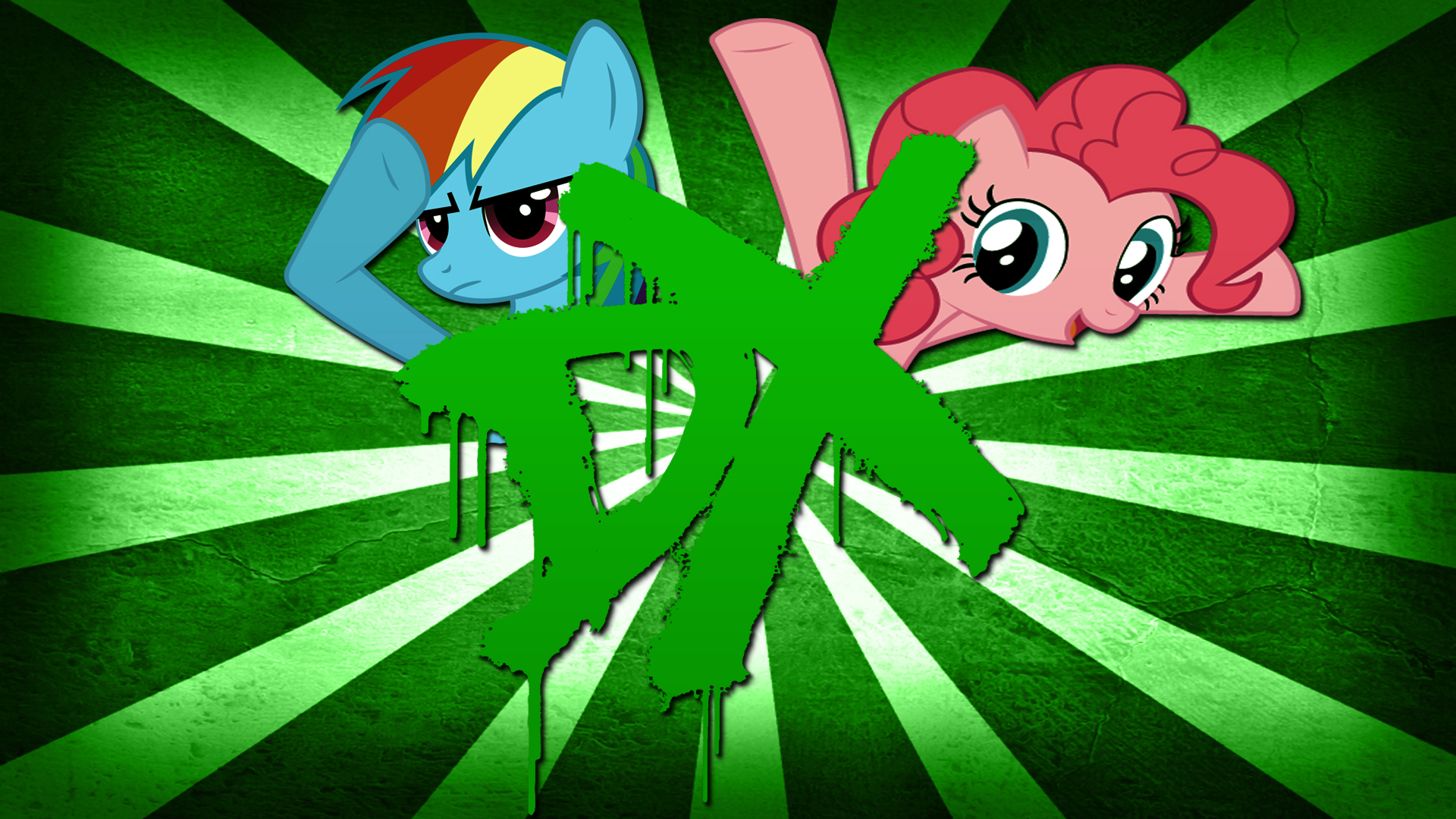 Pinkie and Rainbow DX Wallpaper by AtomicGreymon, AxemGR and TygerxL