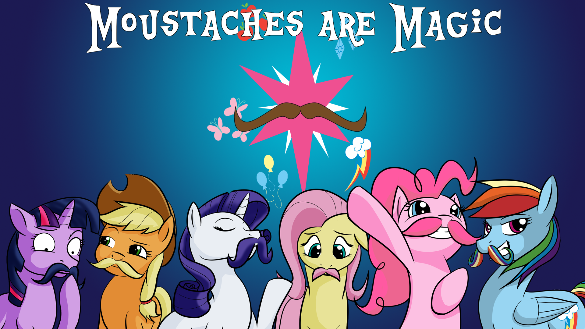 Moustaches are Magic: Wallpaper Edition by AceSential and BlackGryph0n