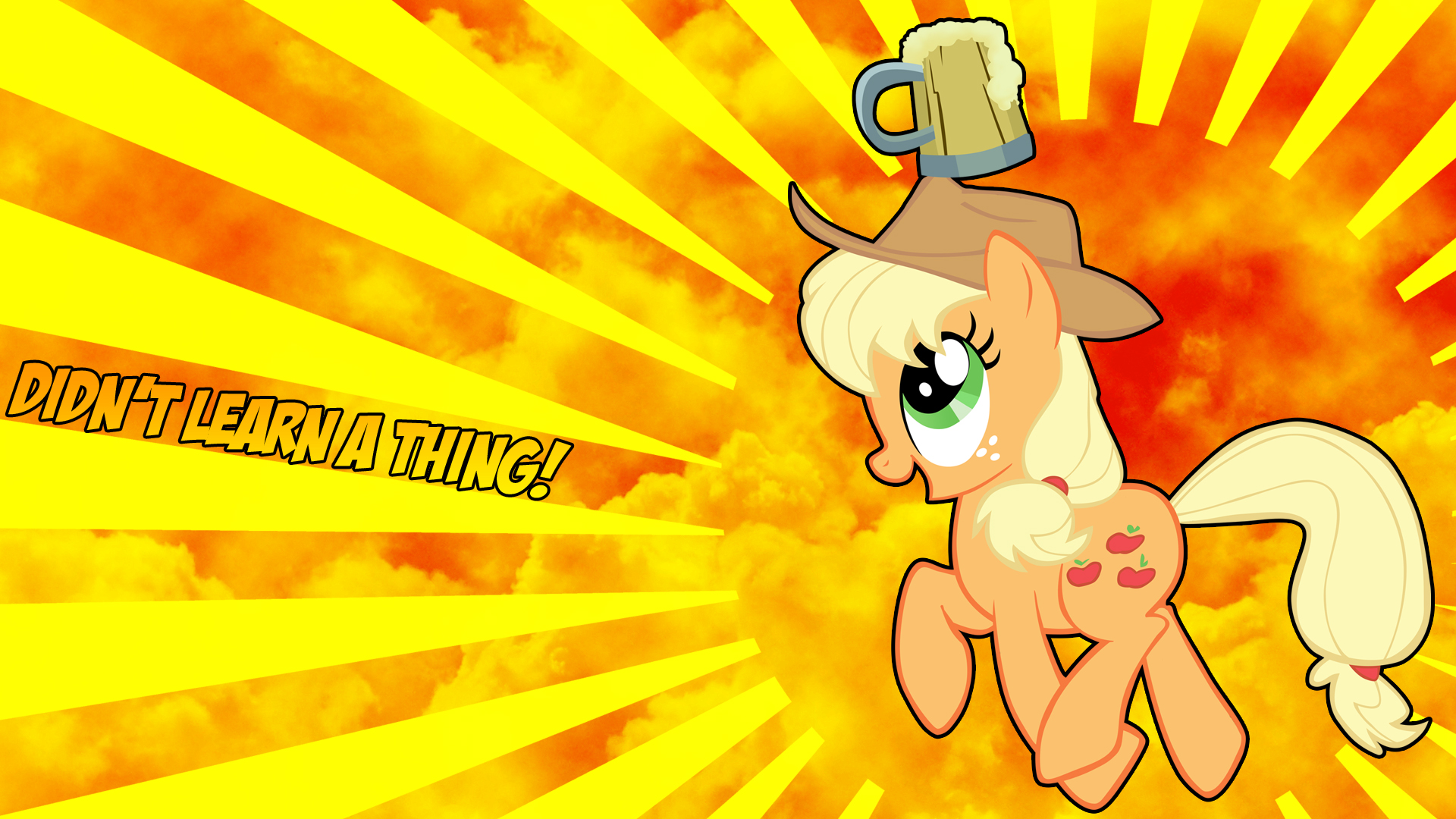 Applejack Didn't Learn A Thing Wallpaper by katiepox and Kigaroth