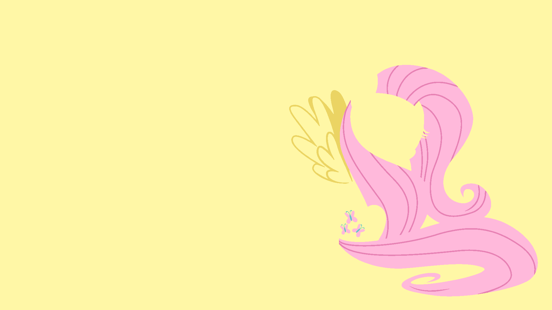 Fluttershy Minimal Wallpaper by Kitana-Coldfire and Korikian