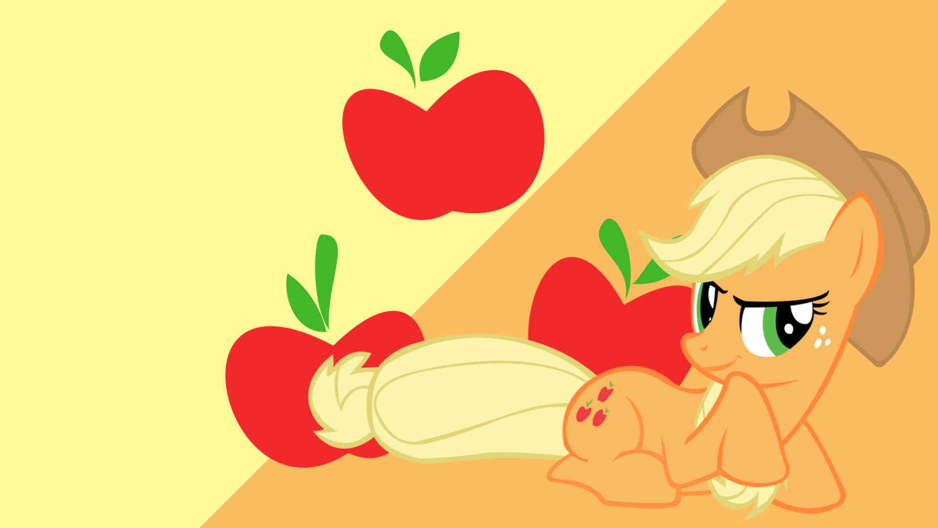 Minimalist Wallpaper 13: Applejack by Softfang, Stormsclouds and Zaeinn