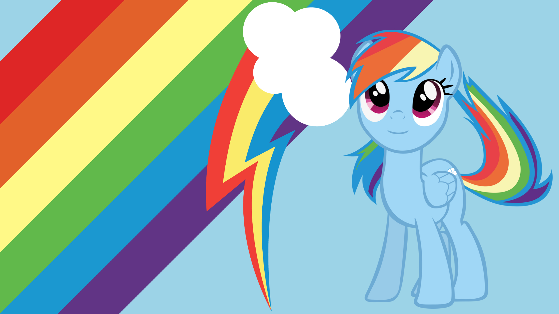 Minimalist Wallpaper 14: Rainbow Dash by ooklah, Softfang and Waranto