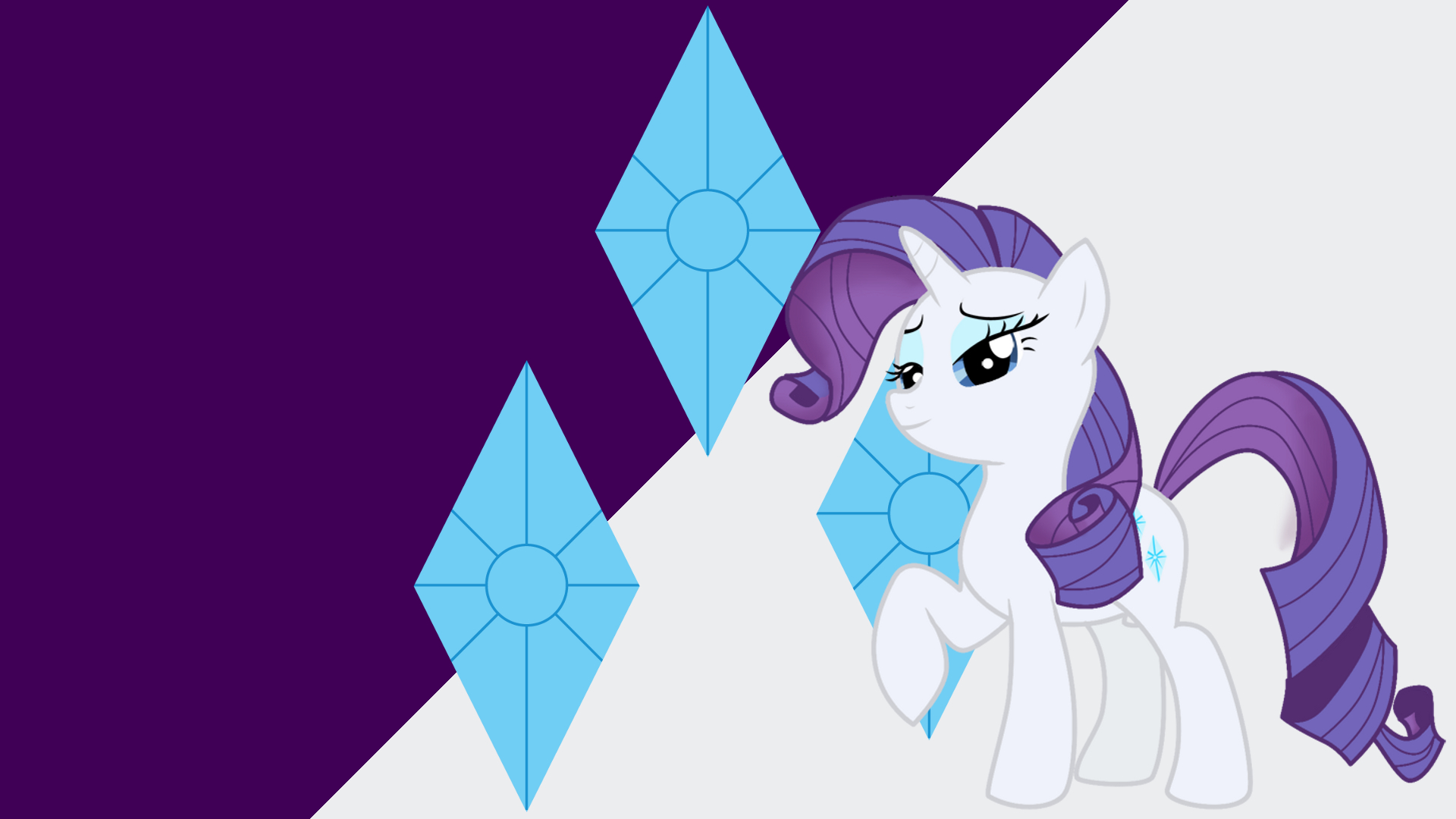 Minimalist Wallpaper 18: Rarity by BlueFluffyDinosaur, ooklah and Softfang