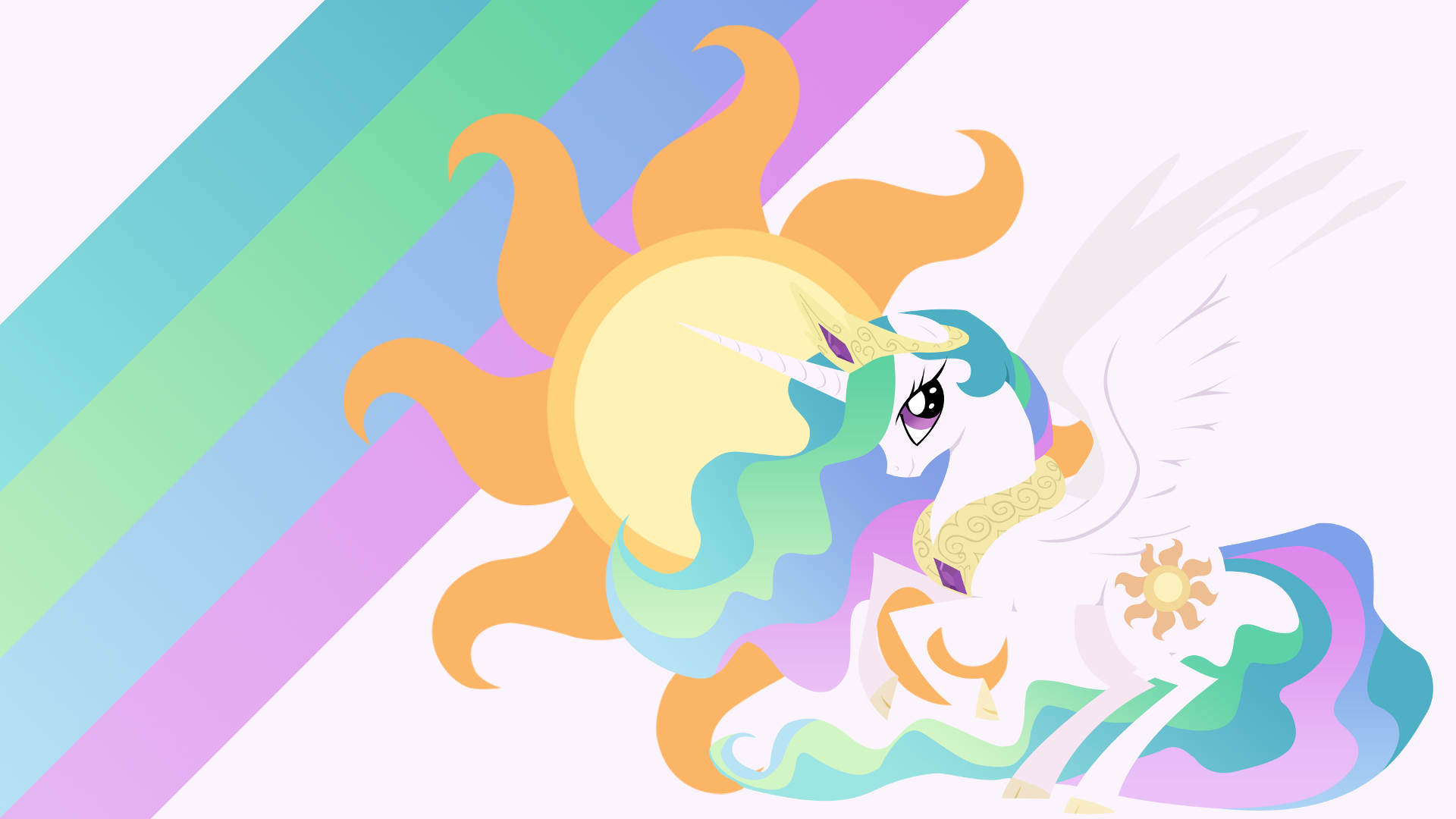 Minimalist Wallpaper 21: Princess Celestia by ooklah, PewDie-Pie and Softfang