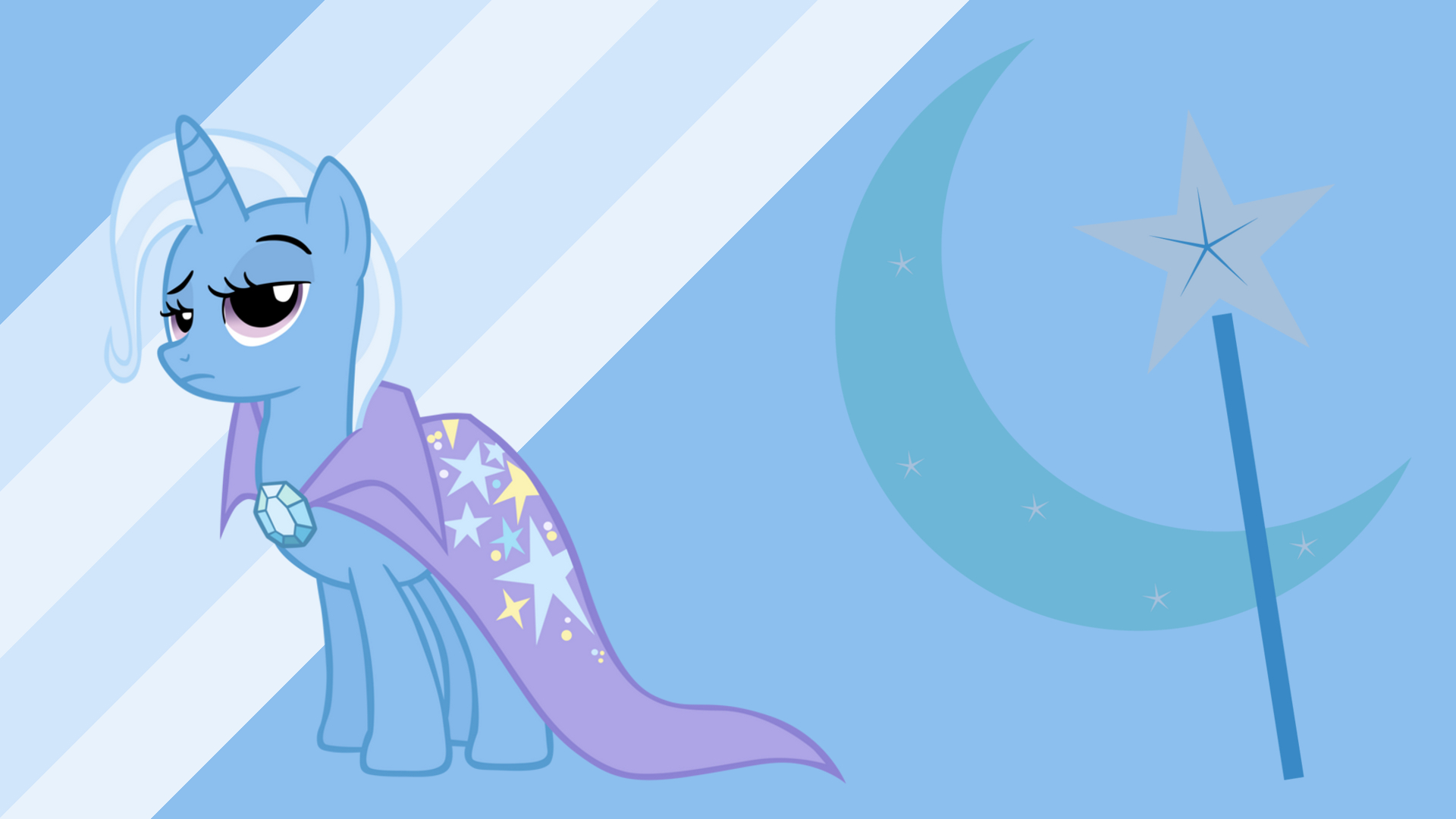 Minimalist Wallpaper 29: Great and Powerful Trixie by McAwesomeBrony, ooklah and Softfang