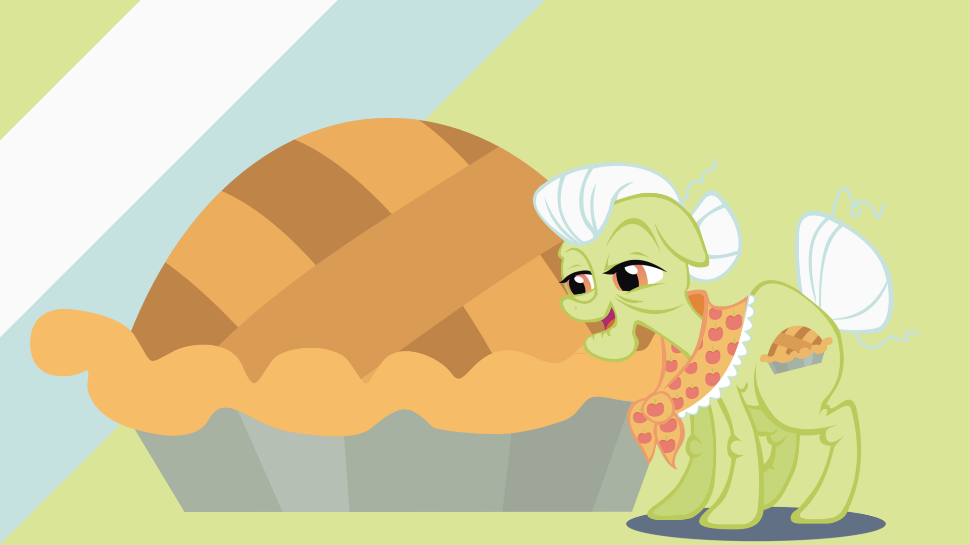 Minimalist Wallpaper 45: Granny Smith by Kna, Softfang and The-Smiling-Pony