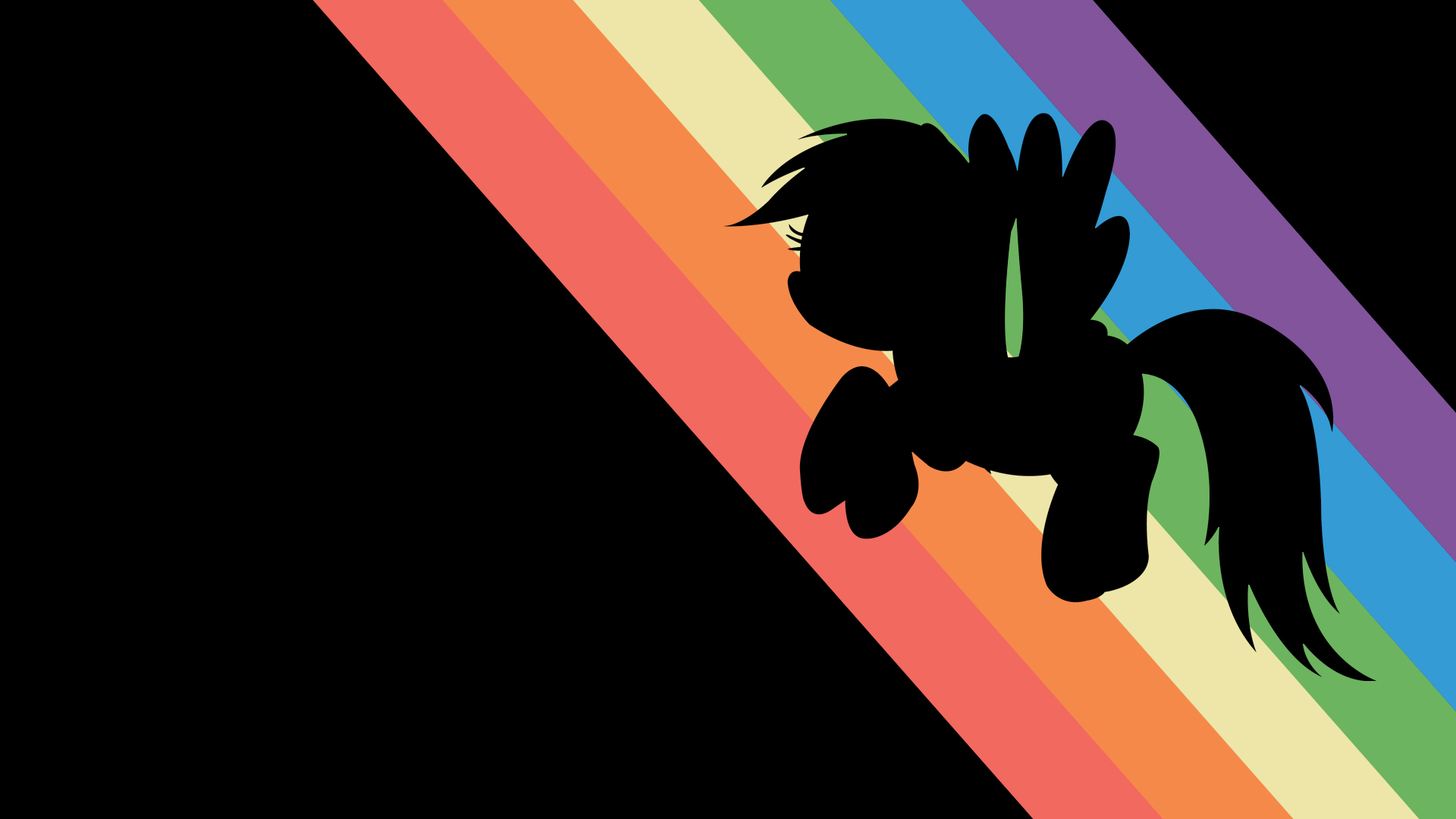 Rainbow Dash Invert Wallpaper by midnite99 and PhantomBadger