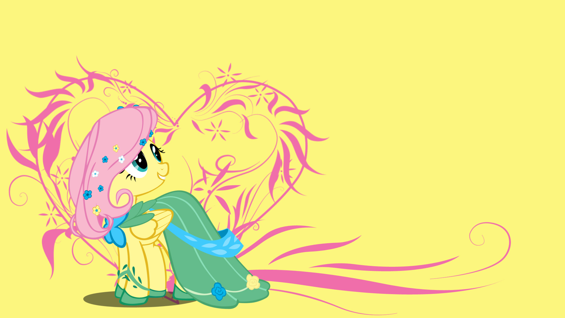 Simply Fluttershy Wallpaper by bluepaws21 and Takua770