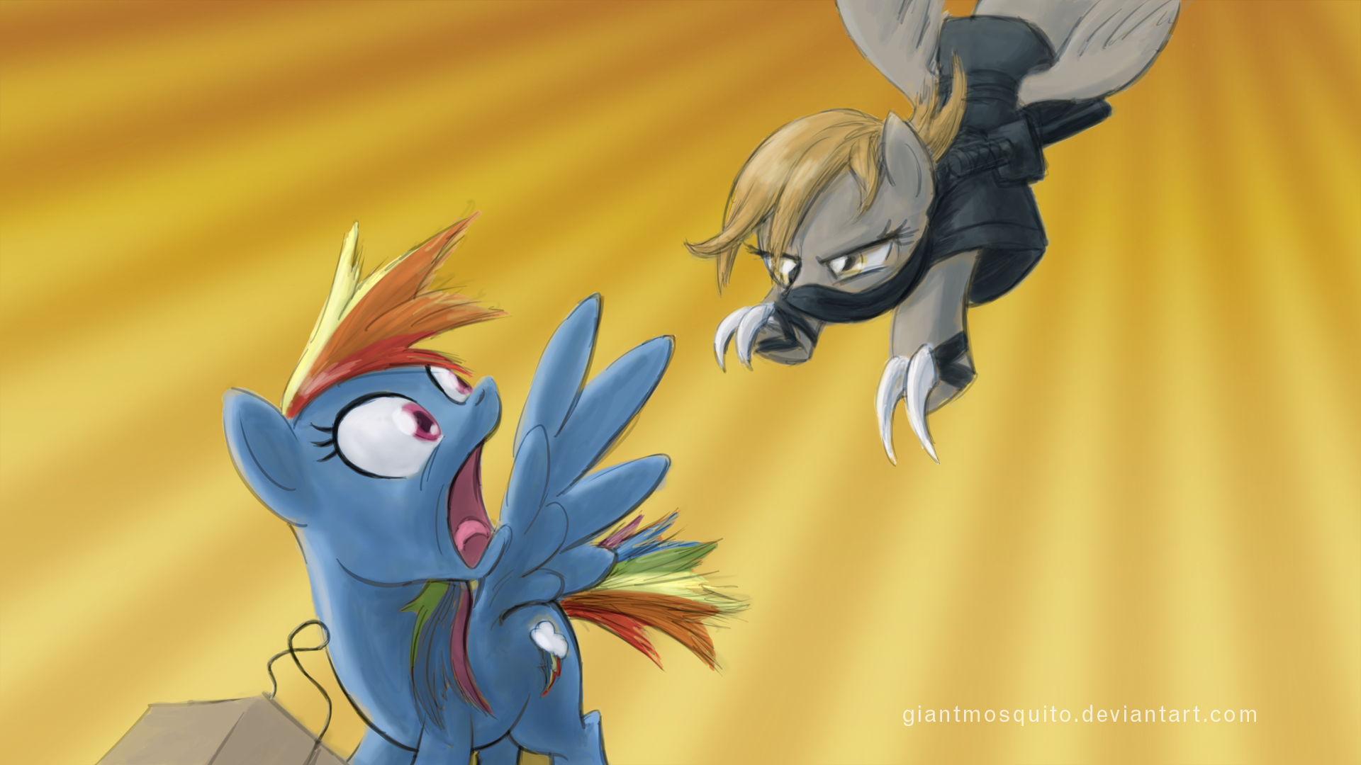 Pony ninja attack wallpaper by GiantMosquito