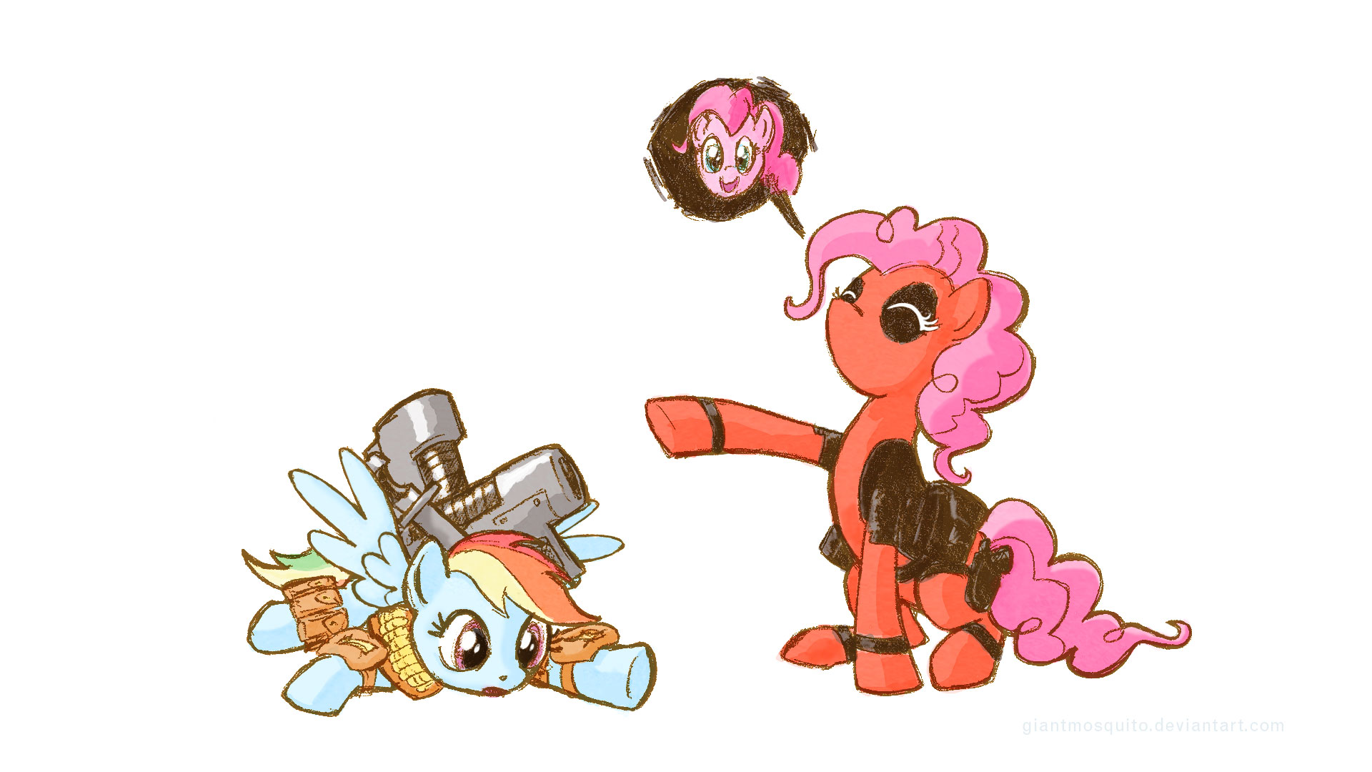 Cabledash and Pinkiepool by GiantMosquito