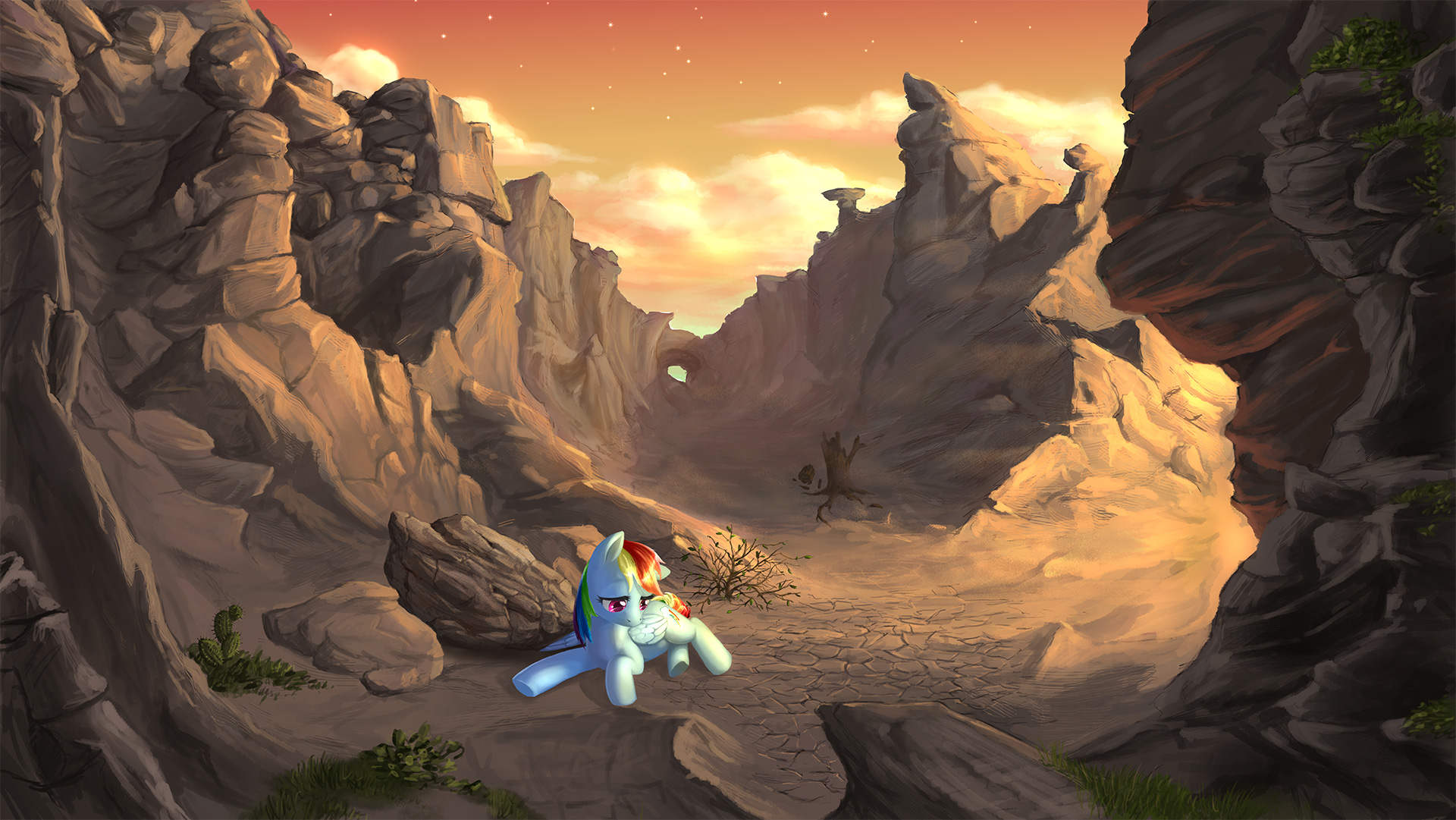 Dashie stuck between rock and a hard place by CountCarbon