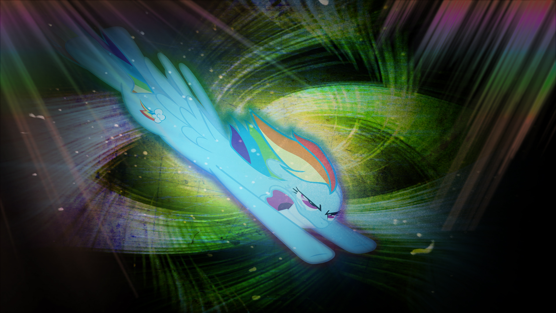 Rainbow Dash Sonic Rainboom Wallpaper by RichHap and TygerxL