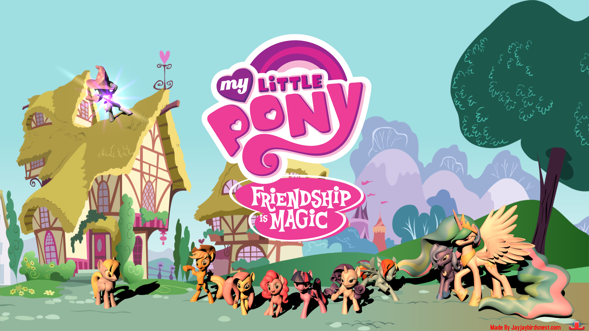 My Little Pony FIM 3D Wallpaper by jayjaybirdsnest