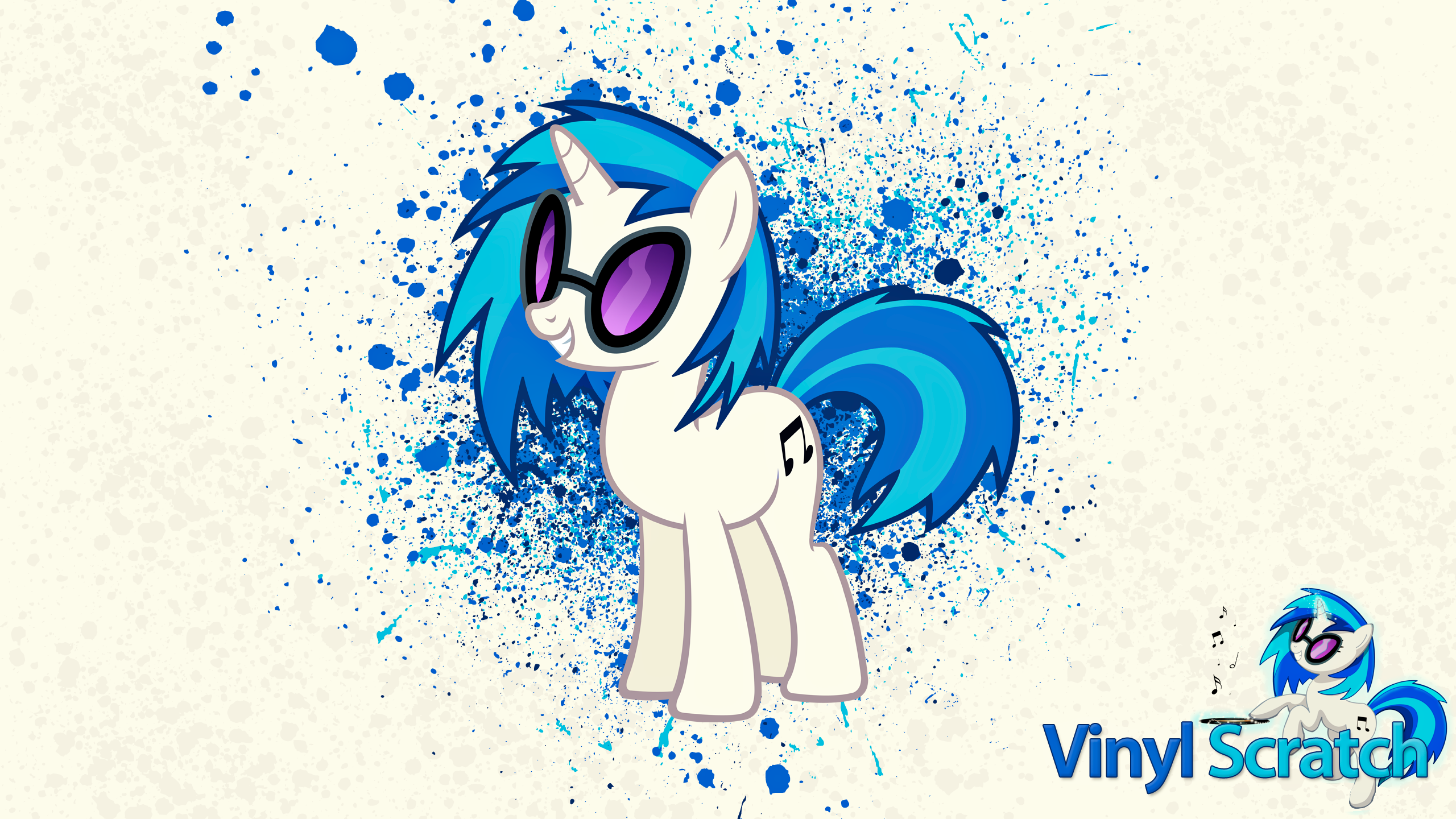 Vinyl Scratch Ink Splatter Wallpaper by alanfernandoflores01 and MisterLolrus