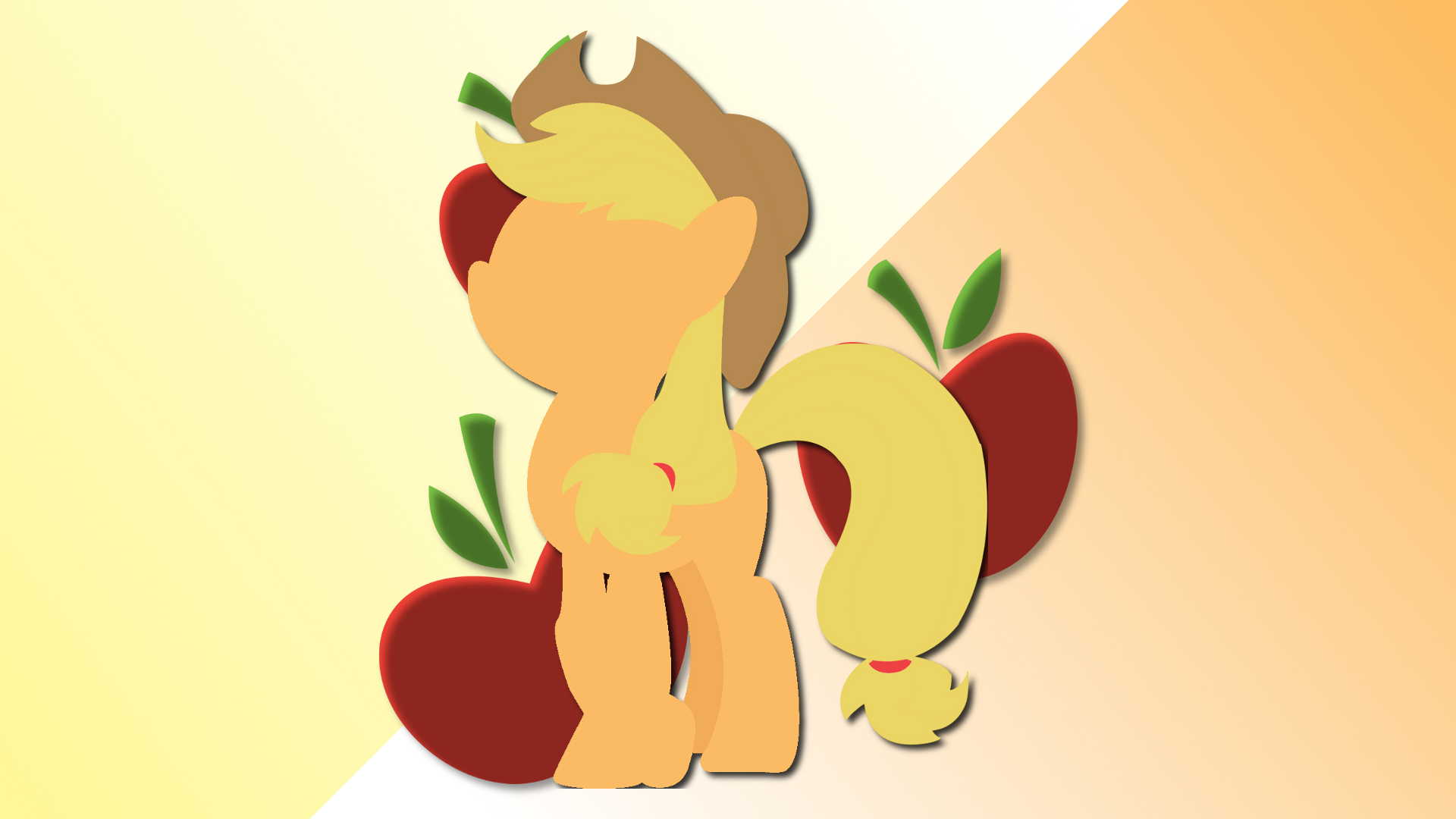 Minimalist Wallpaper 69: Applejack v2 by BlackGryph0n, geekywebman and Softfang