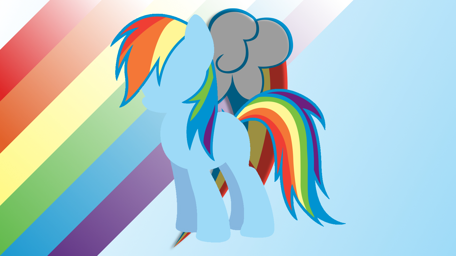 Minimalist Wallpaper 70: Rainbow Dash v2 by BlackGryph0n, geekywebman and Softfang