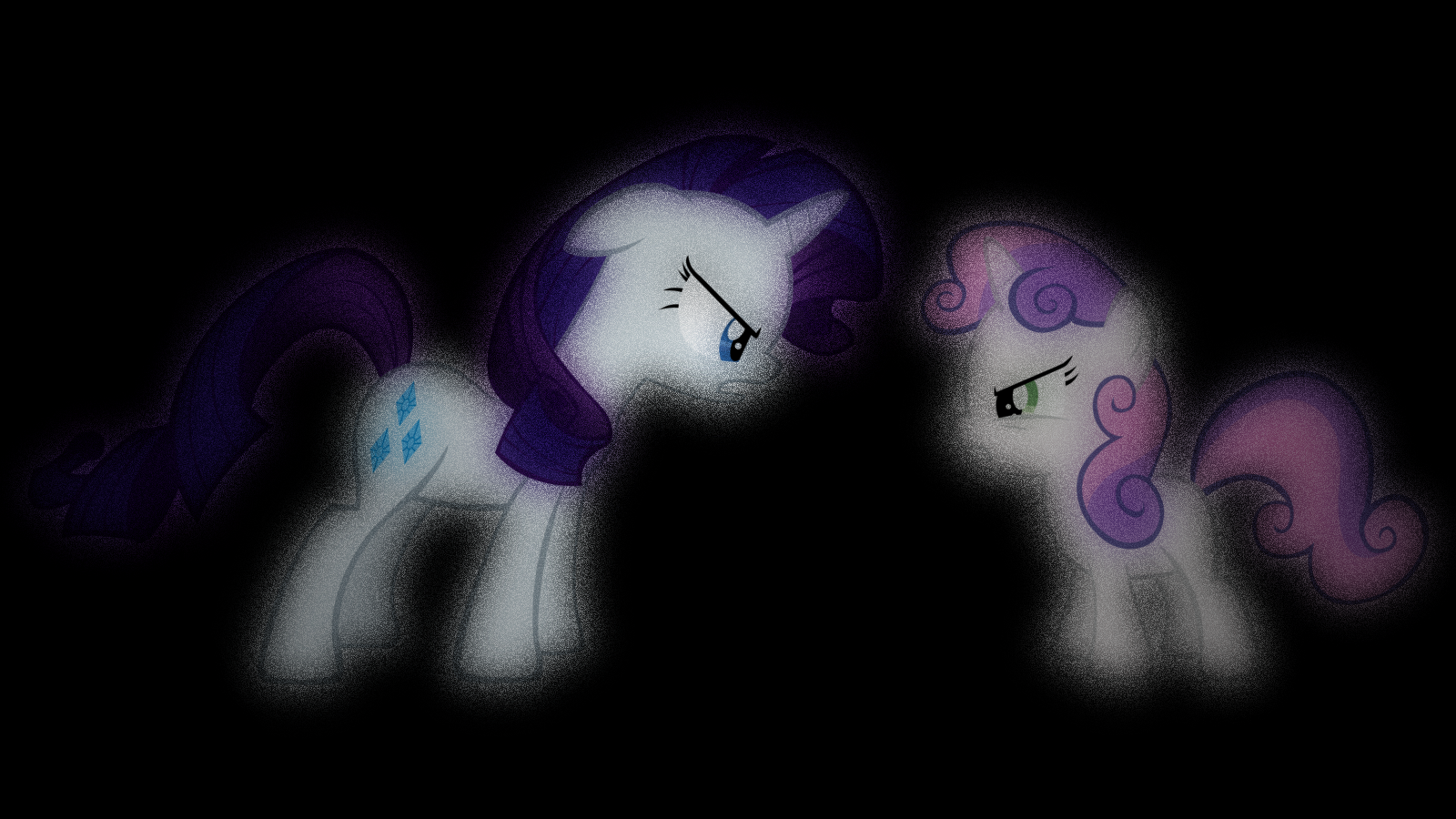 Rarity and Sweety-Belle Wallpaper by AJHunter and AMidnightFlight
