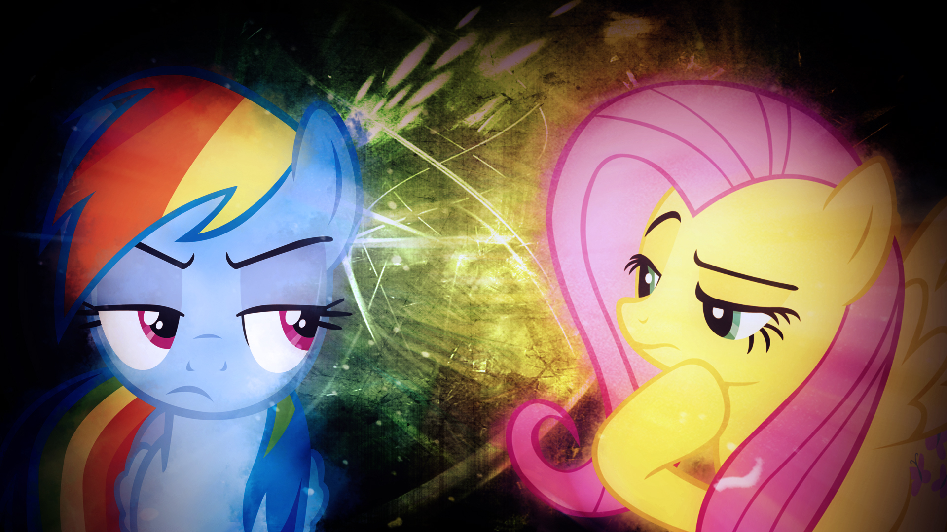 Fluttershy and Rainbow Dash Wallpaper (Collab) by joeyh3, SandwichDelta, TrotPilgrim and TygerxL